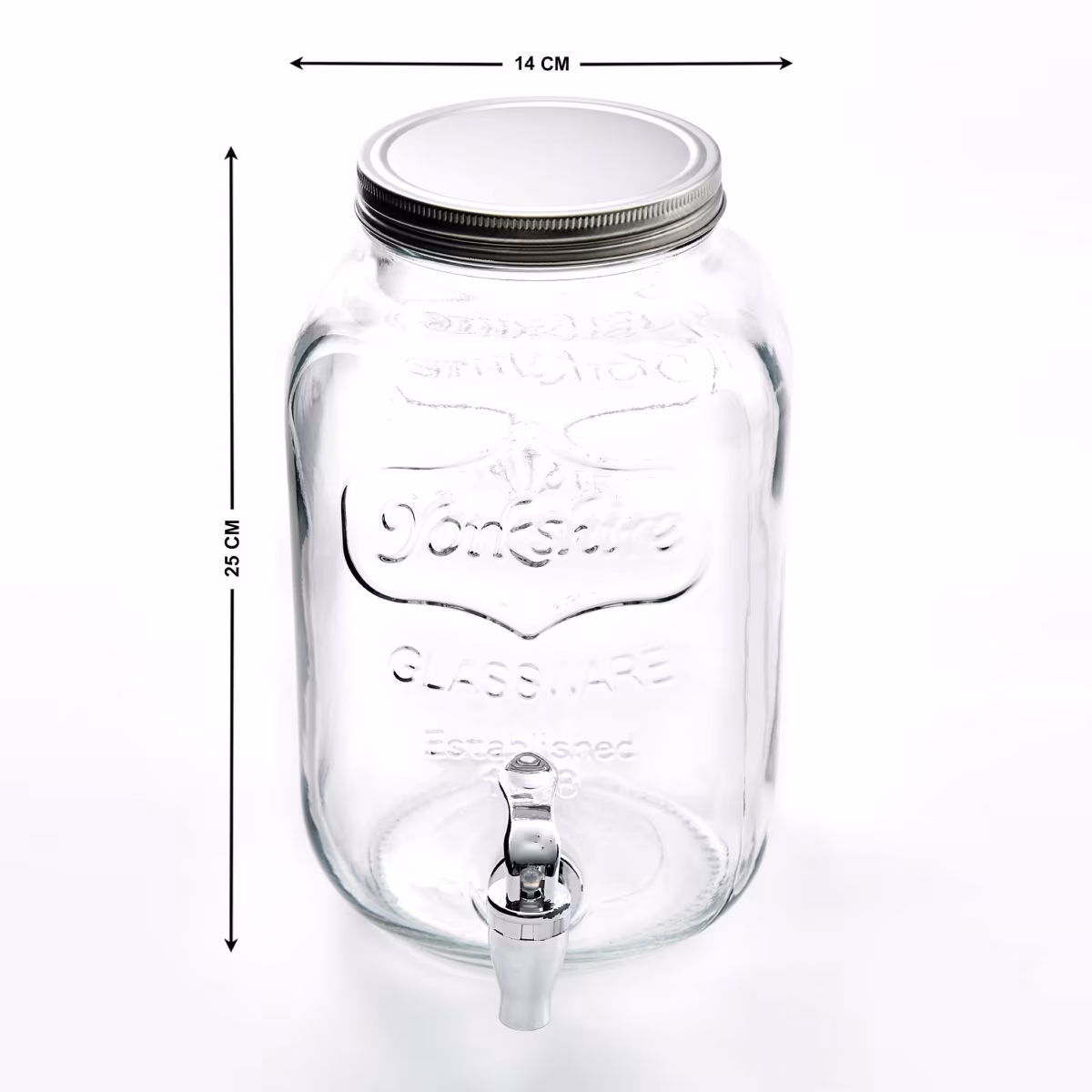 Infinity Cuba Glass Dispenser With Lid - 4L in Transparent