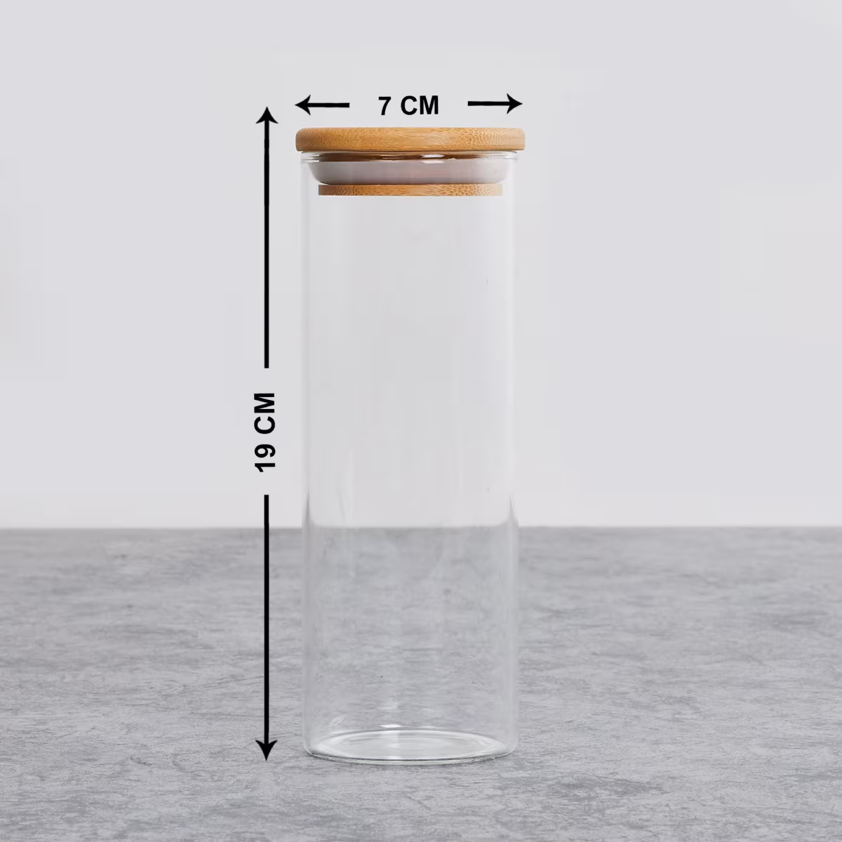 Palestine Borosilicate Jar with Bamboo Lid - 450ml in Transparent
