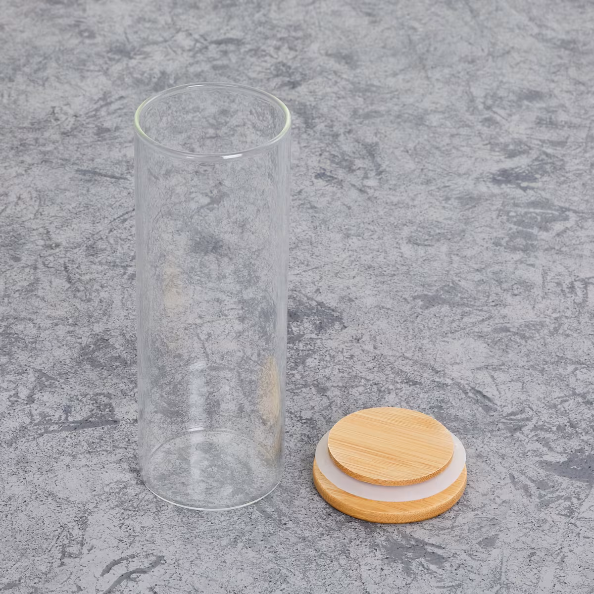 Palestine Borosilicate Jar with Bamboo Lid - 450ml in Transparent