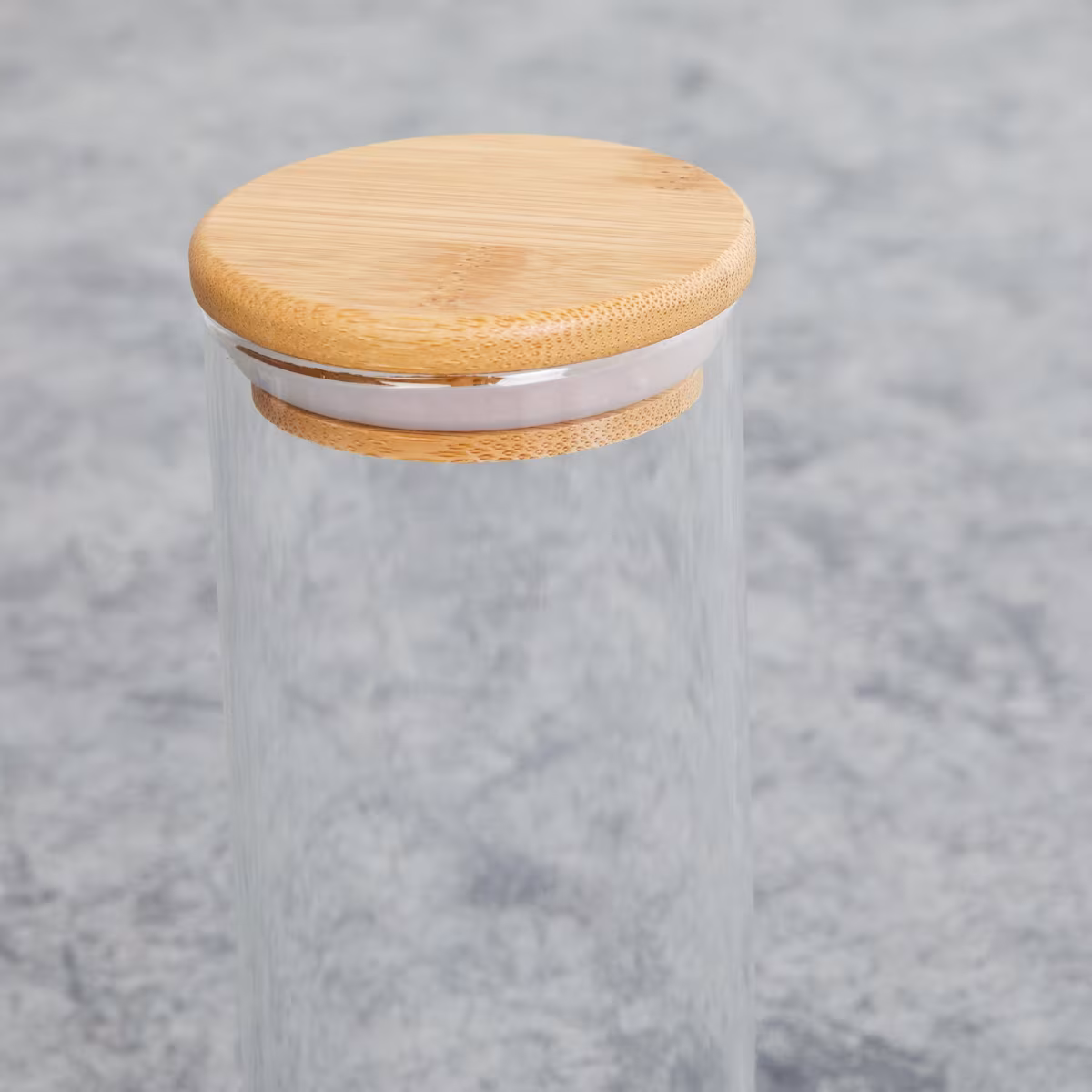 Palestine Borosilicate Jar with Bamboo Lid - 450ml in Transparent