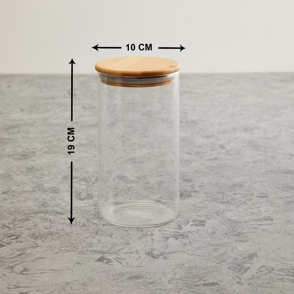 Palestine Borosilicate Jar with Bamboo Lid - 1.1L in Transparent