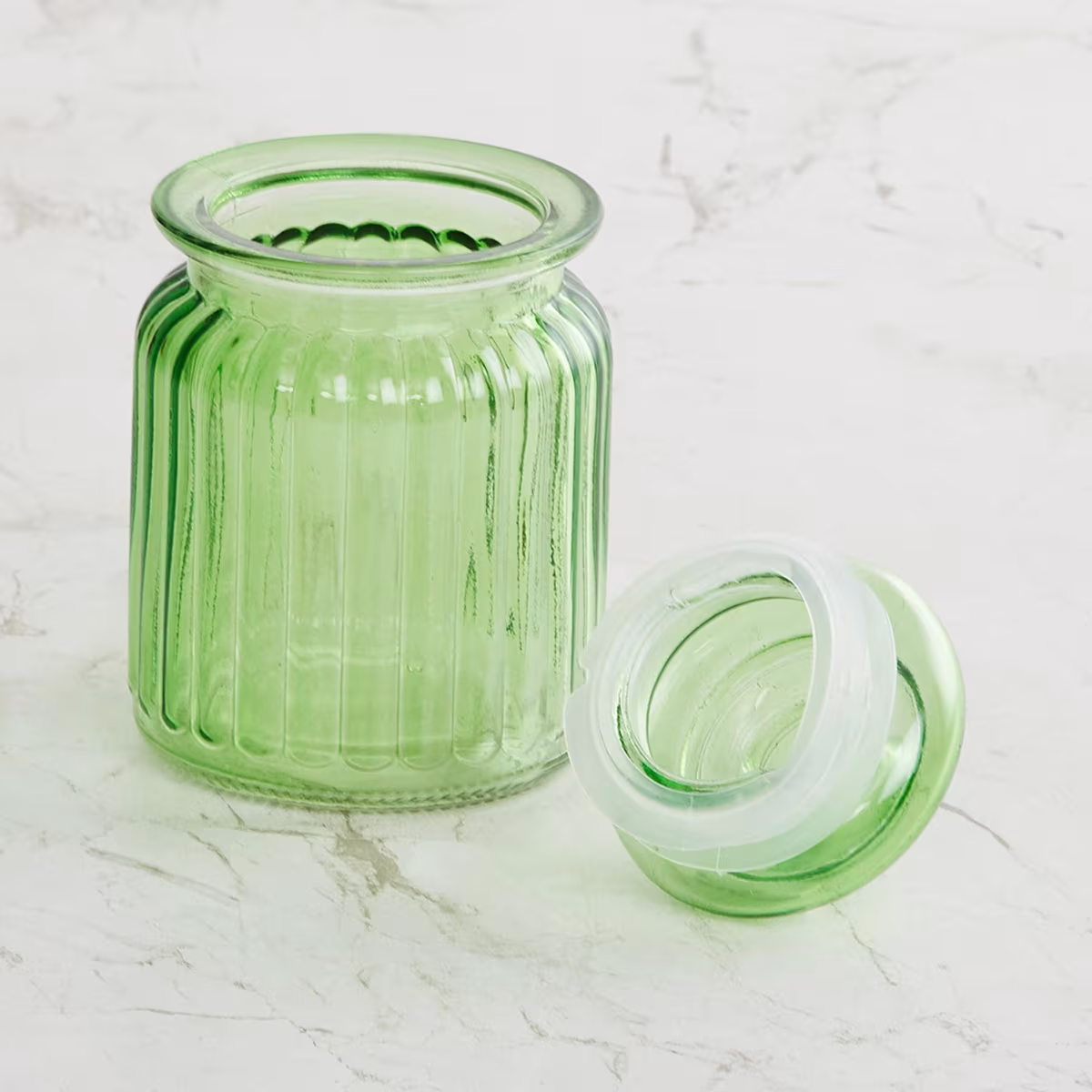 Corsica Essentials Set of 6 Glass Jars - 250ml in Multicolour