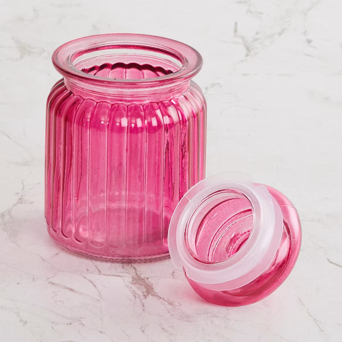 Corsica Essentials Set of 6 Glass Jars - 250ml in Multicolour