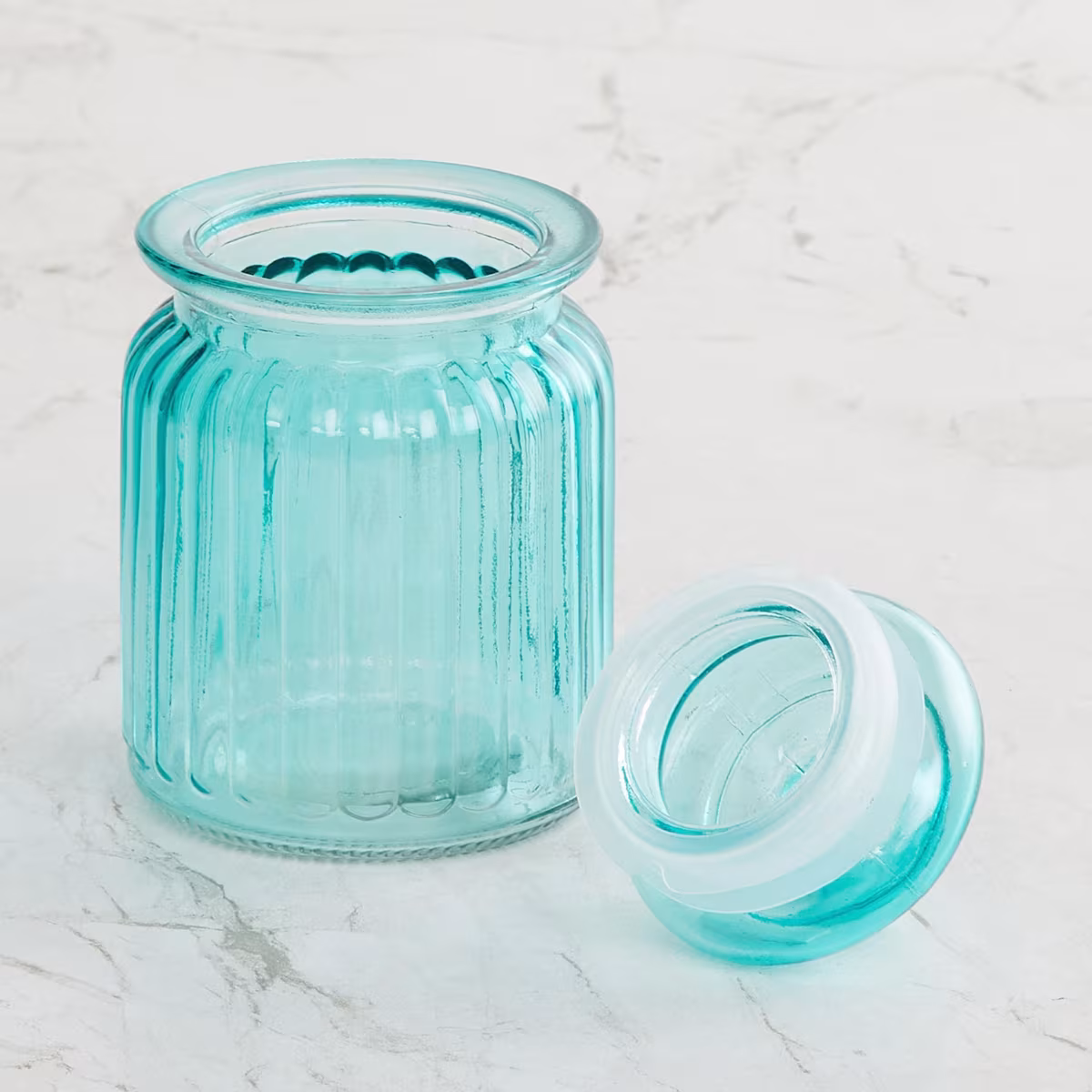 Corsica Essentials Set of 6 Glass Jars - 250ml in Multicolour