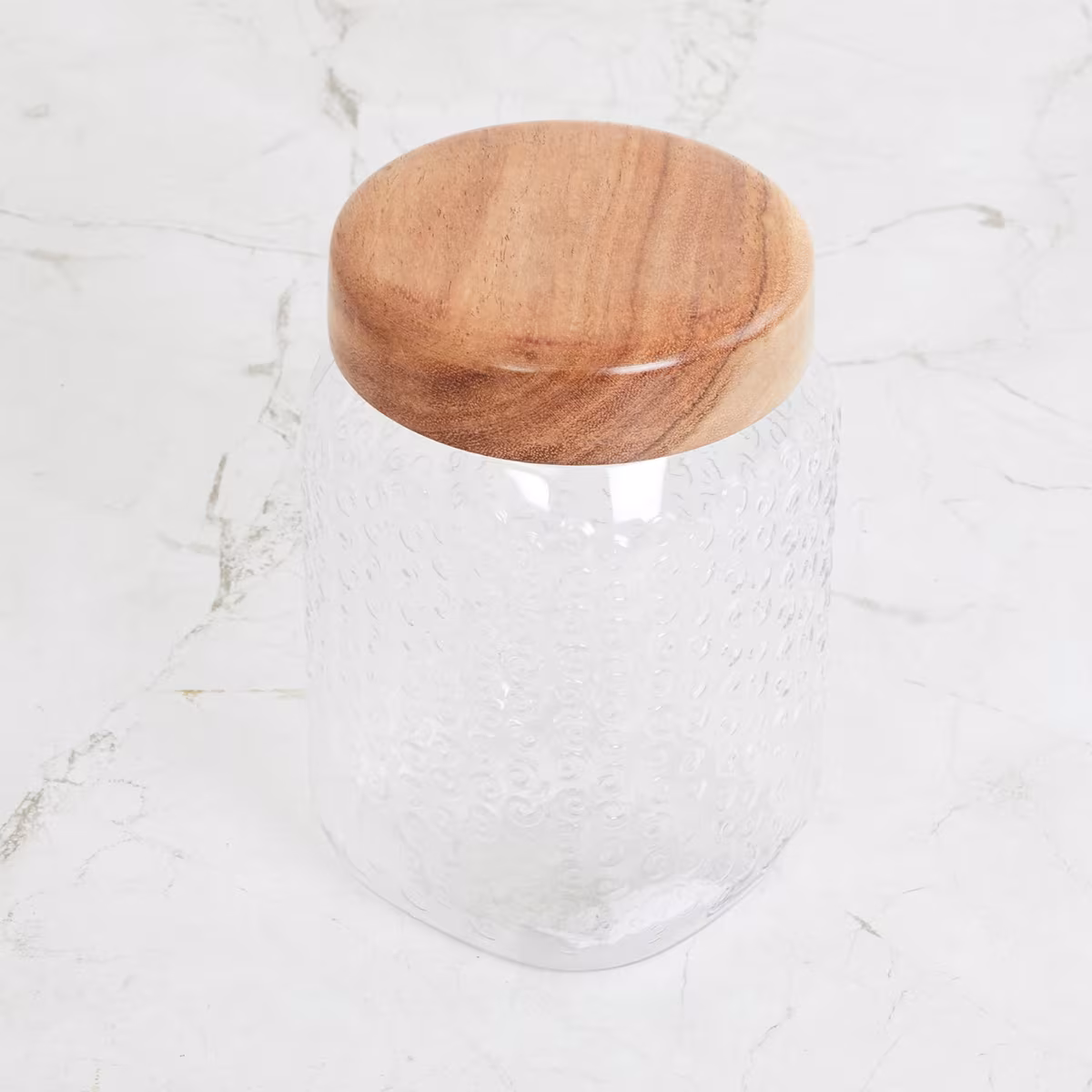 Corsica Elfin Set of 3 Wooden Lid Pet Jars - 900ml in Transparent