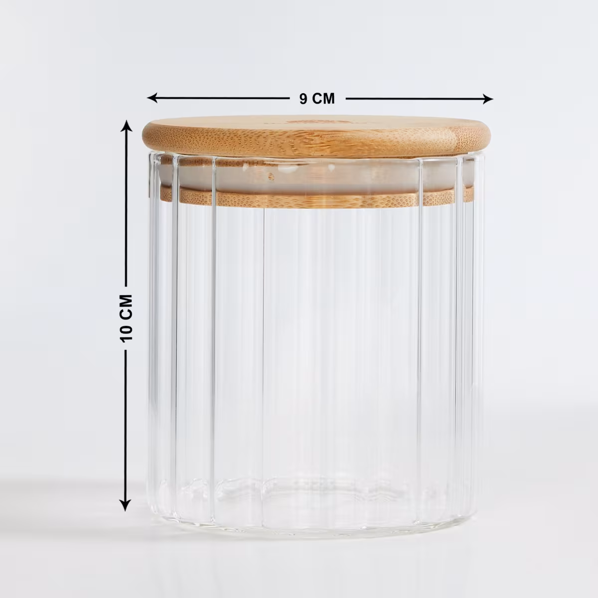 Spinel Glass Storage Canister with Bamboo Lid - 430ml in Transparent