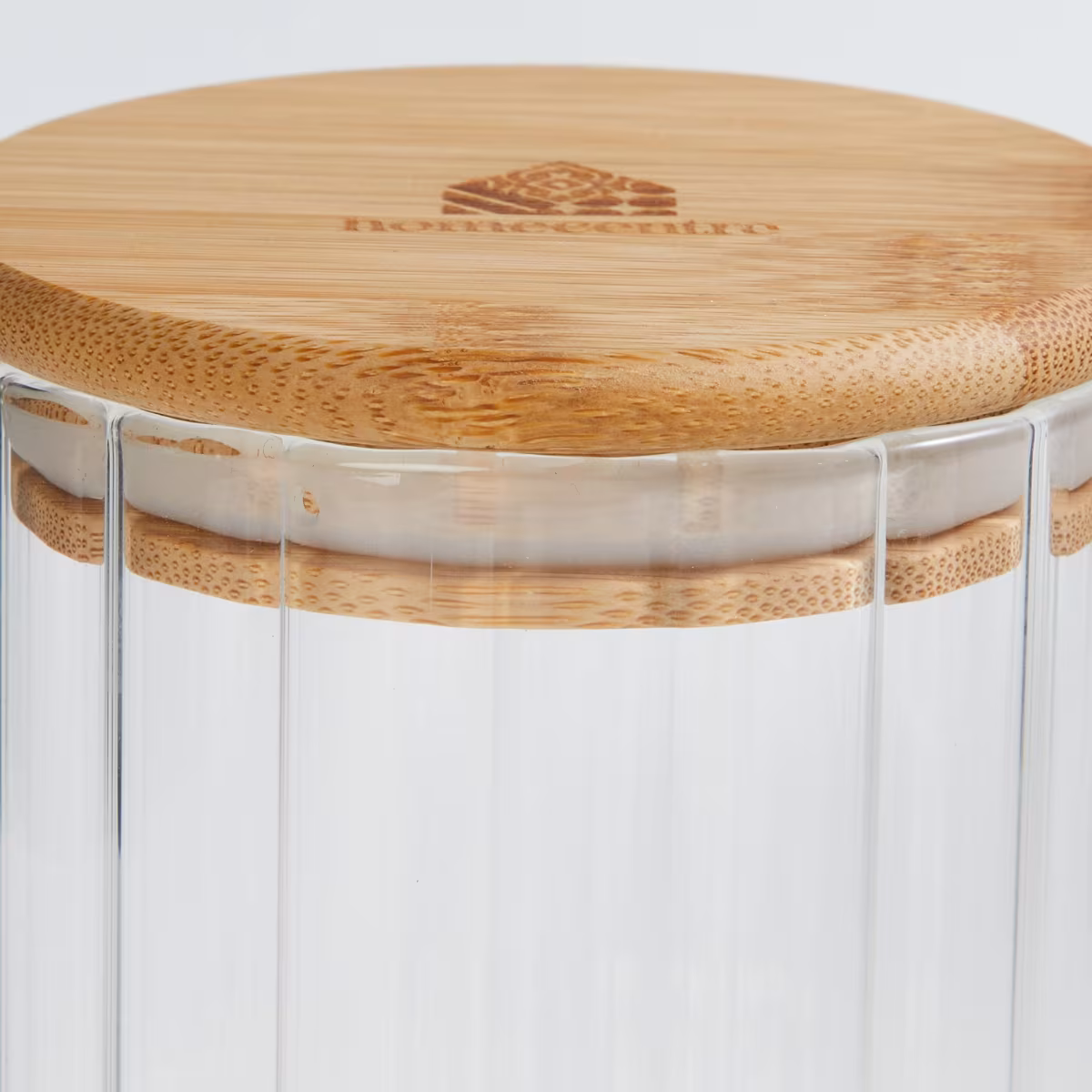 Spinel Glass Storage Canister with Bamboo Lid - 430ml in Transparent