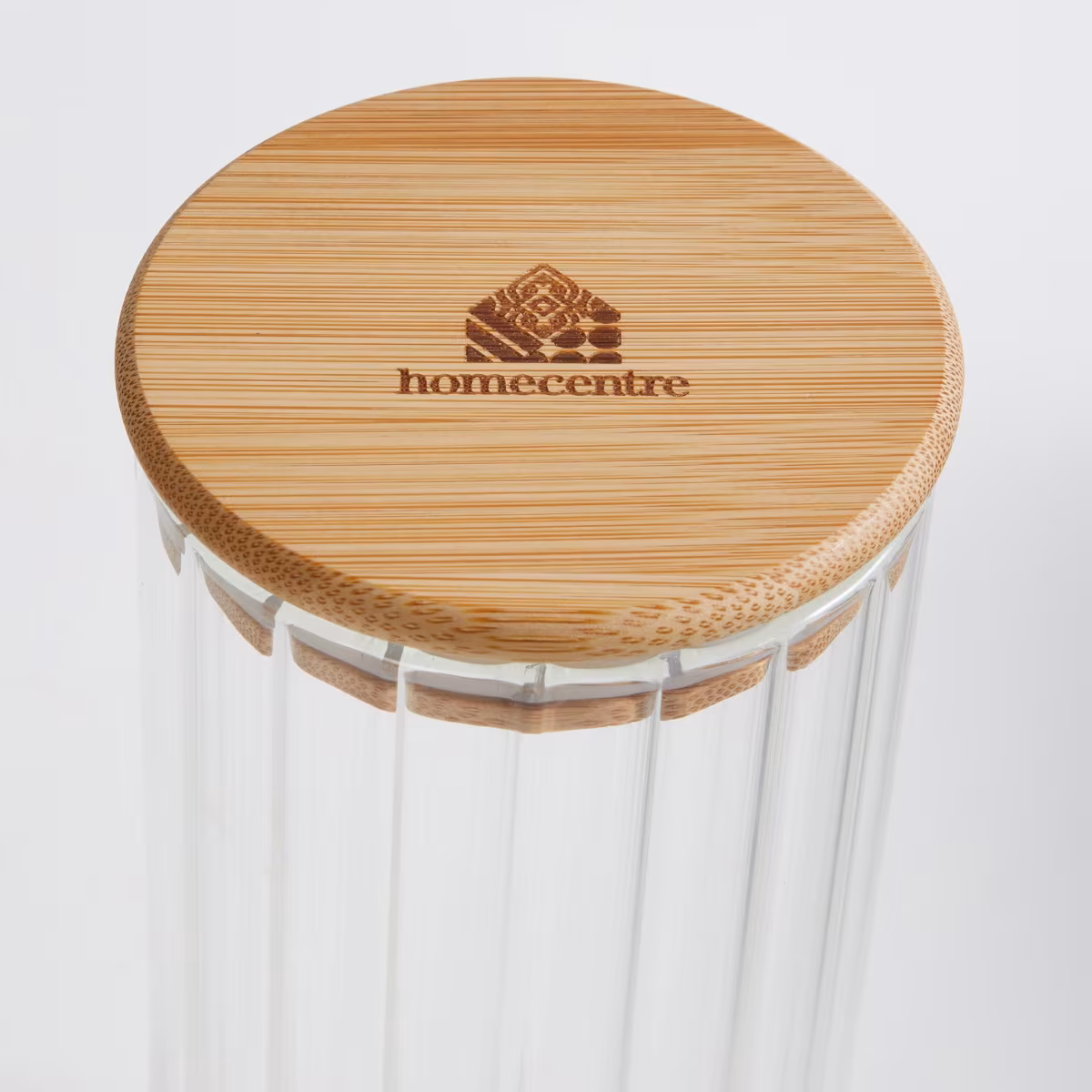 Spinel Glass Storage Canister with Bamboo Lid - 1000ml in Transparent