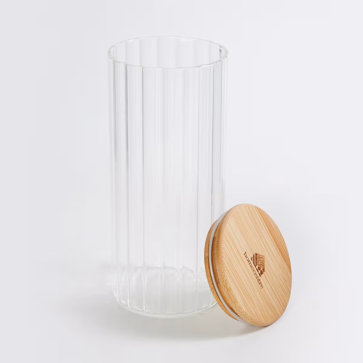 Spinel Glass Storage Canister with Bamboo Lid - 1000ml in Transparent