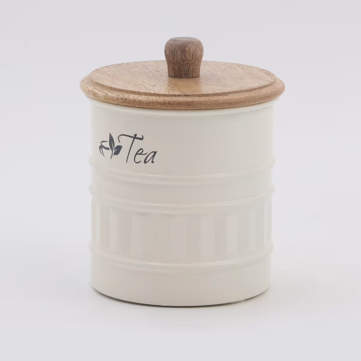 Mirage Iron Tea Canister with Mango Wood Lid in Multicolour