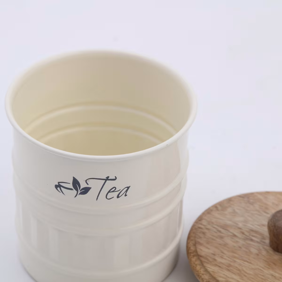 Mirage Iron Tea Canister with Mango Wood Lid in Multicolour