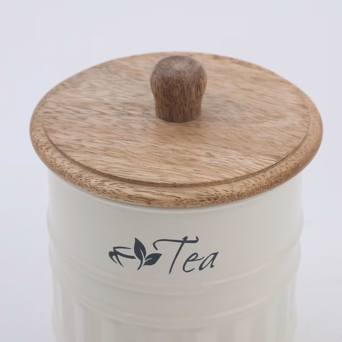 Mirage Iron Tea Canister with Mango Wood Lid in Multicolour