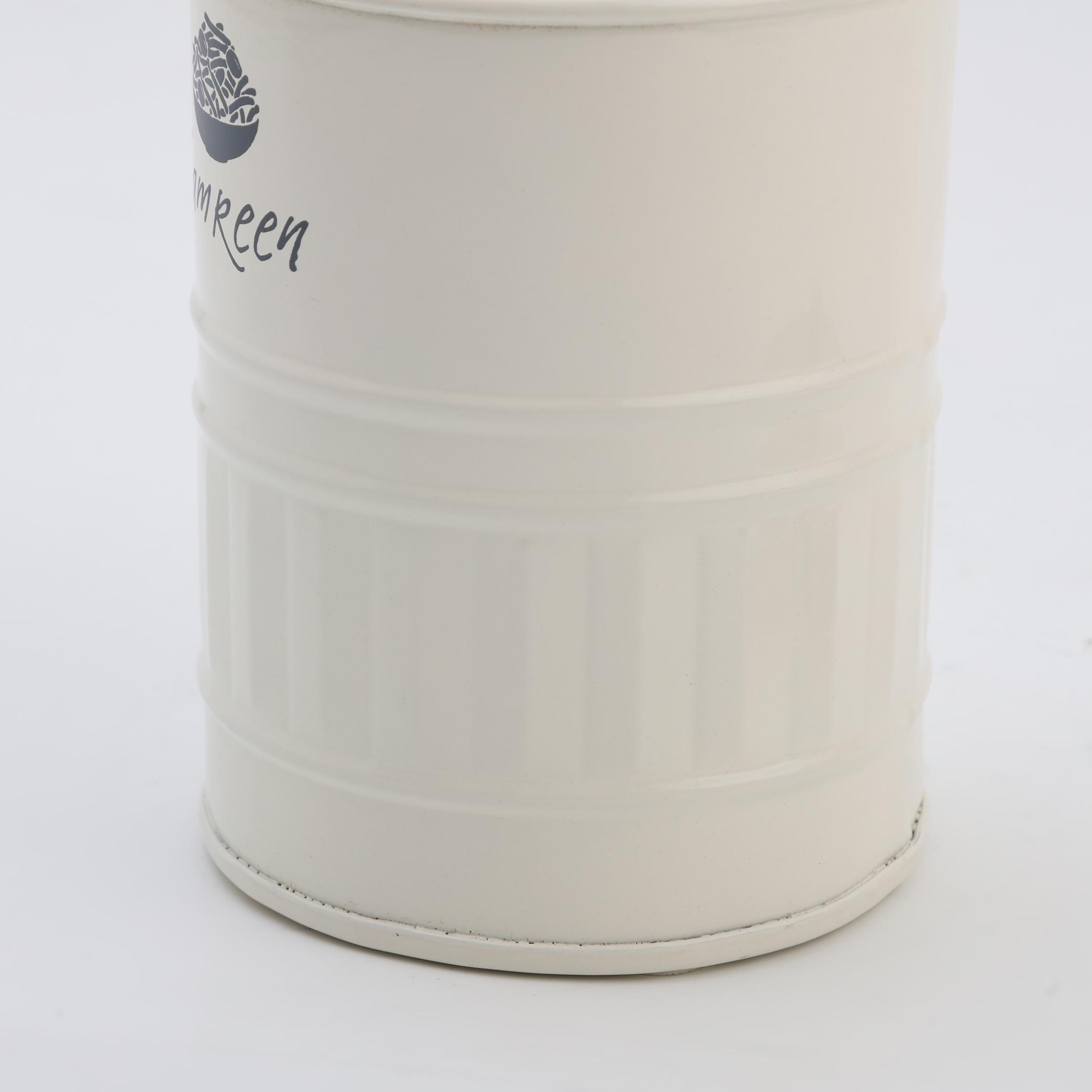 Mirage Iron Namkeen Canister with Mango Wood Lid in Cream