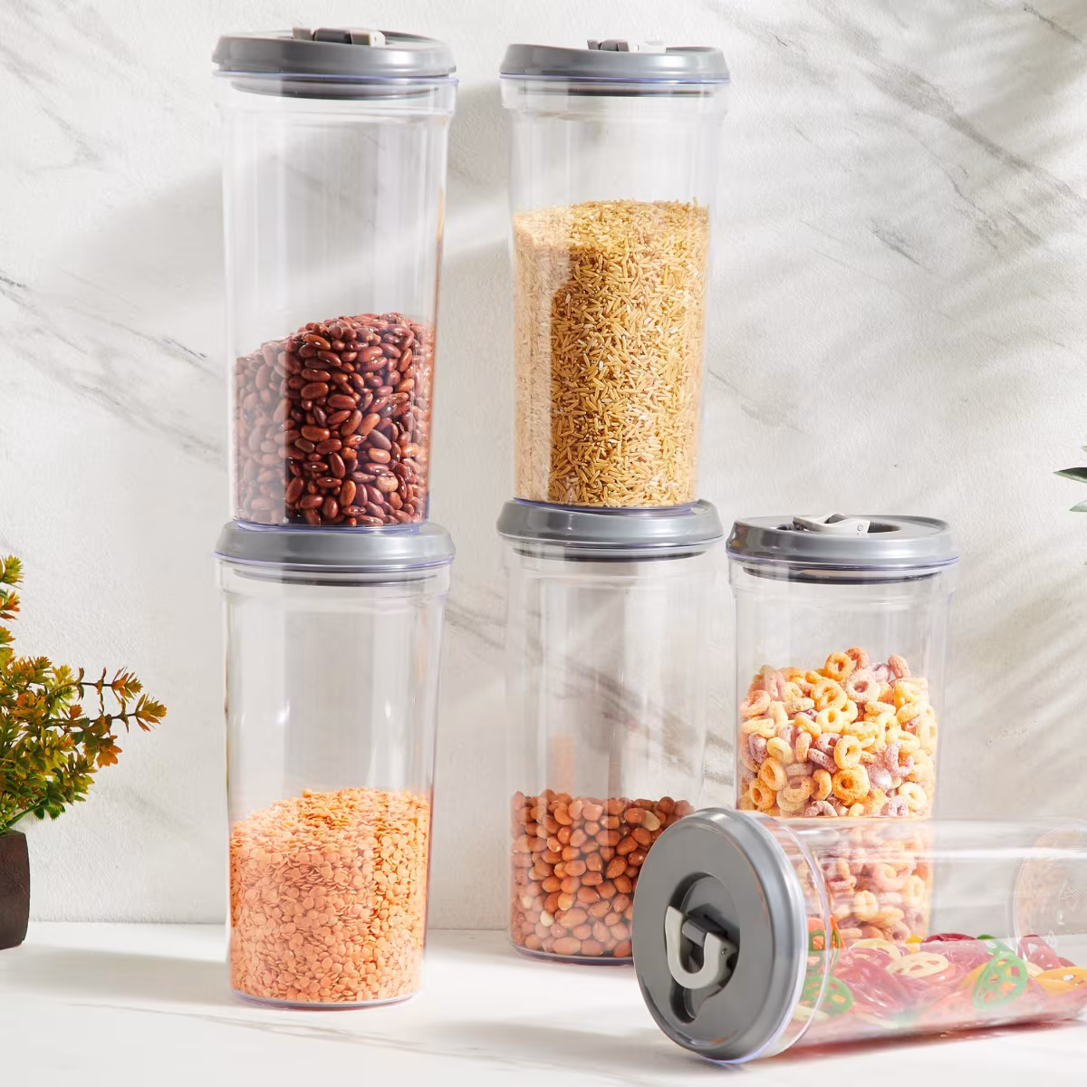 Genesis Set of 6 Storage Jars - 1.5L in Grey