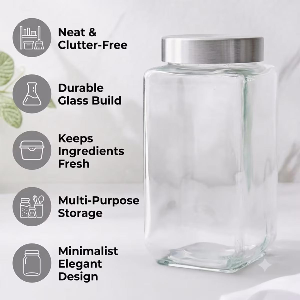 Pacific Blithe Glass Canister - 1000ml in Transparent