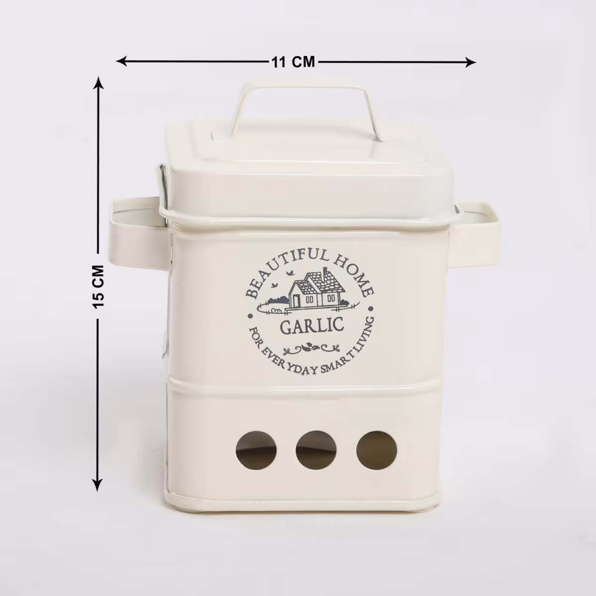 Mendo Iron Garlic Canister in Beige