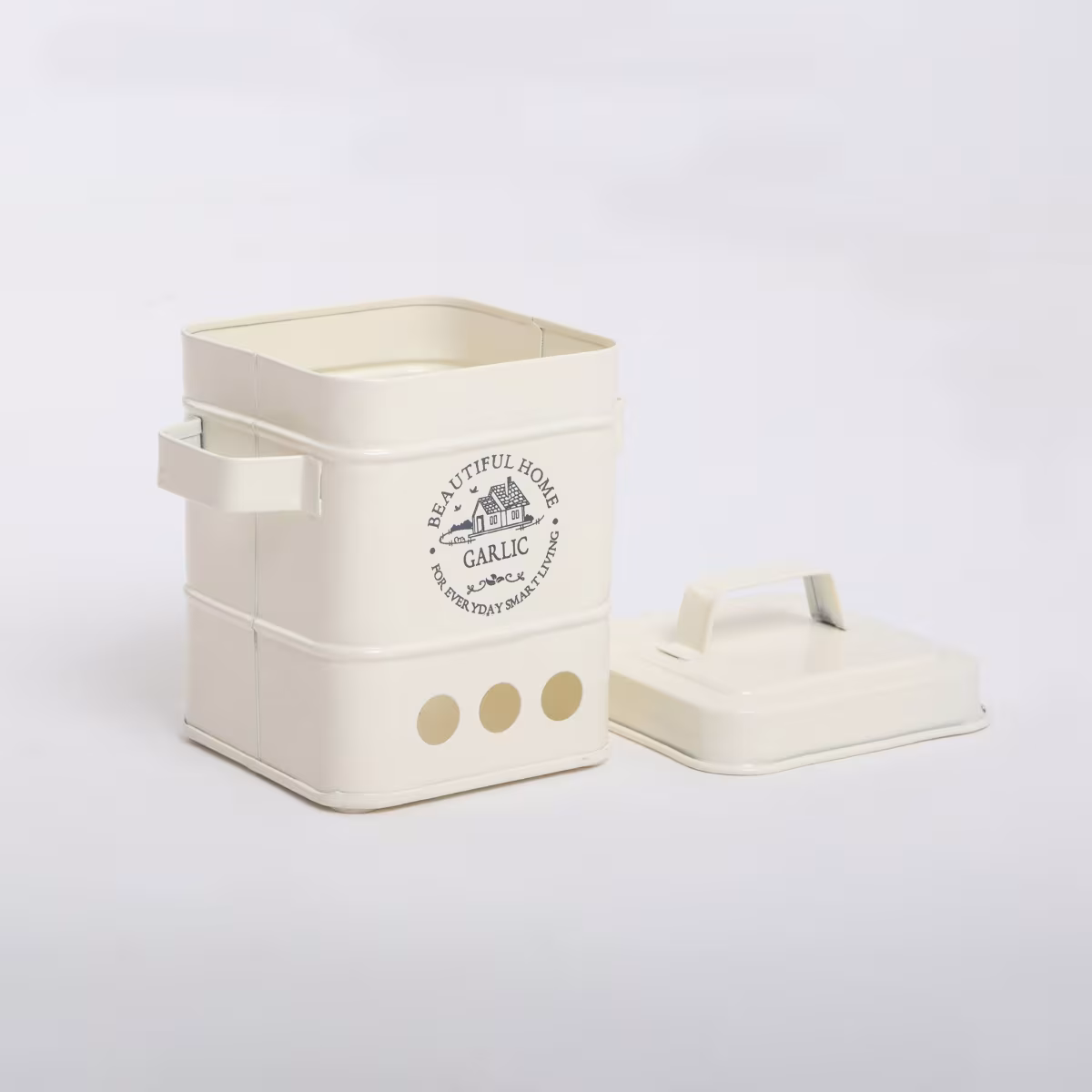 Mendo Iron Garlic Canister in Beige