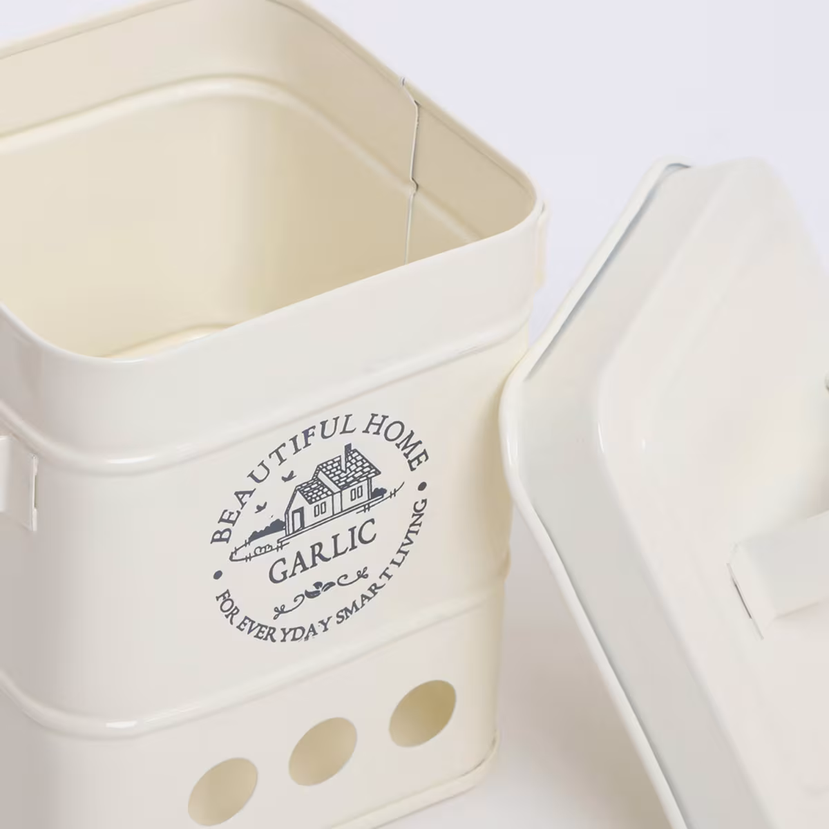 Mendo Iron Garlic Canister in Beige