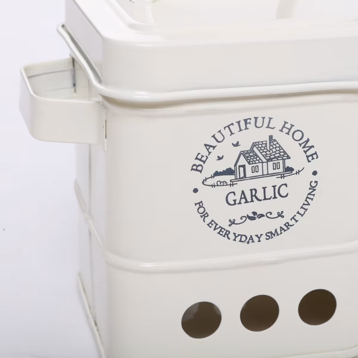 Mendo Iron Garlic Canister in Beige