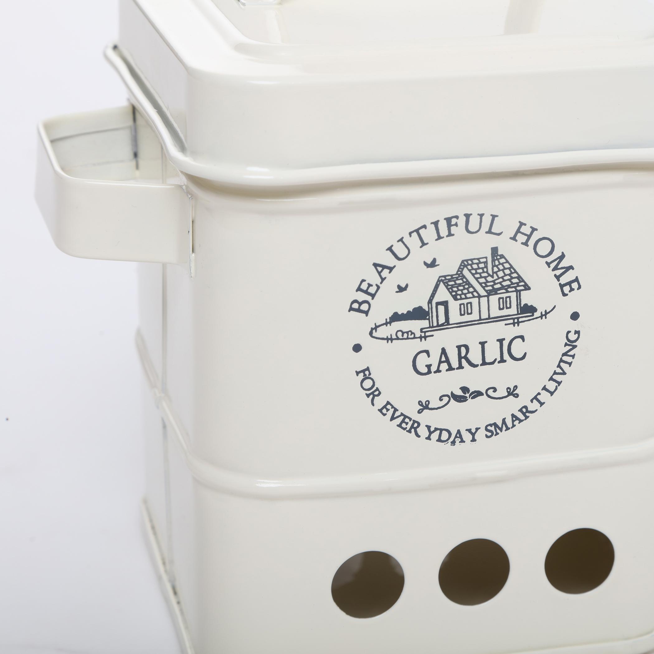 Mendo Iron Garlic Canister in Beige