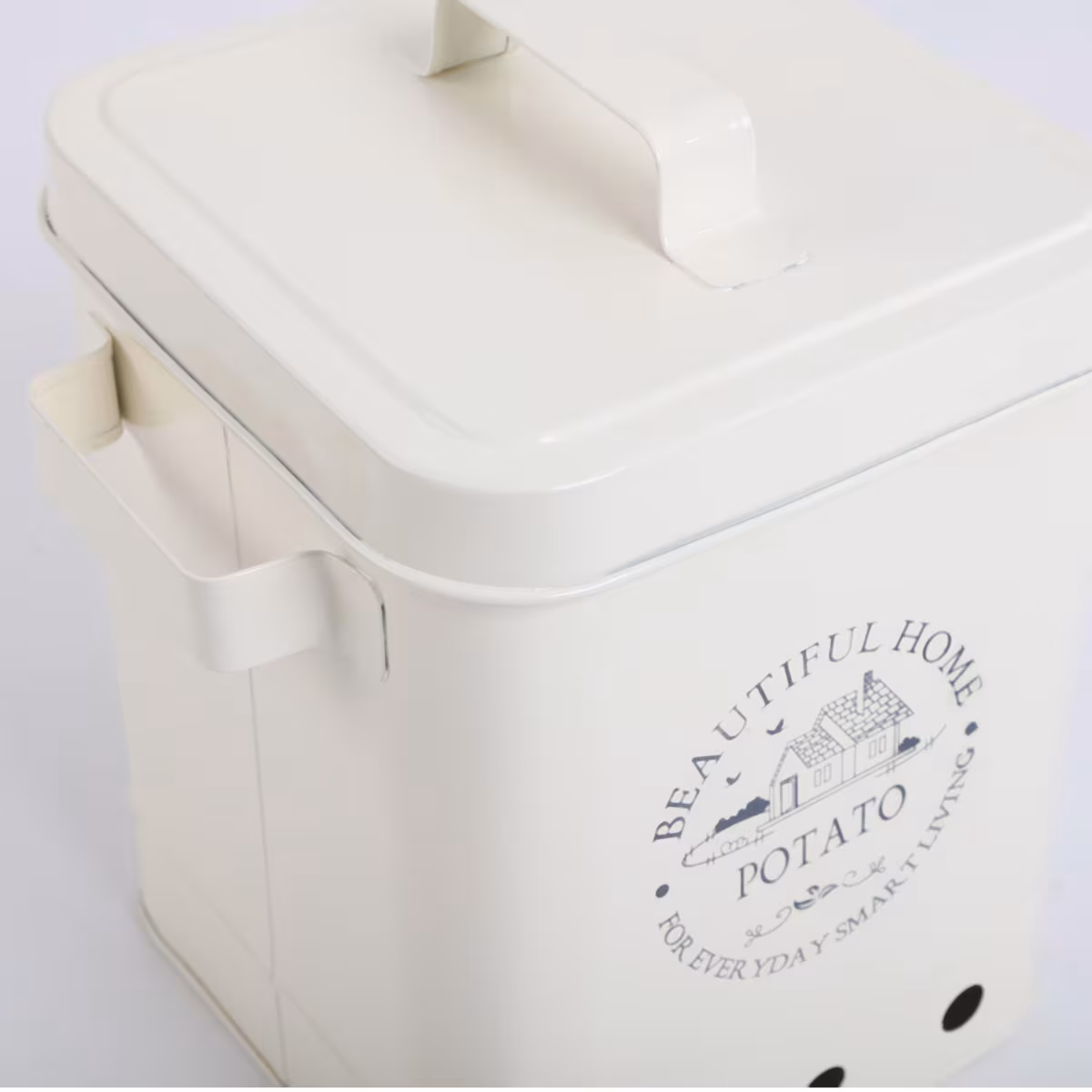 Mendo Metal Potato Canister in Beige