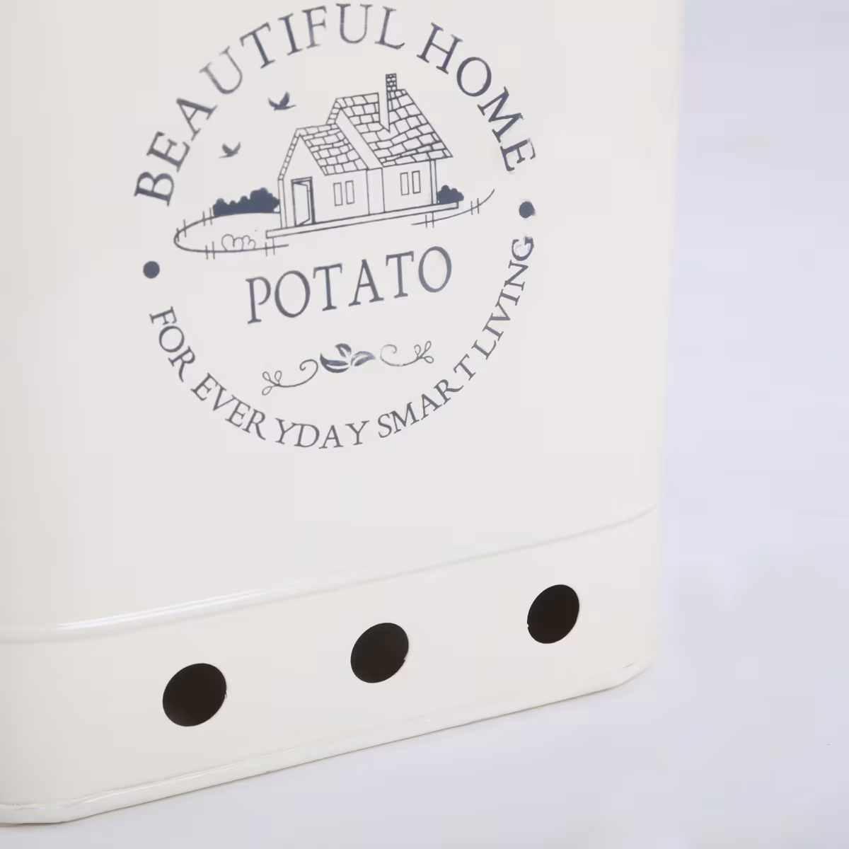 Mendo Metal Potato Canister in Beige