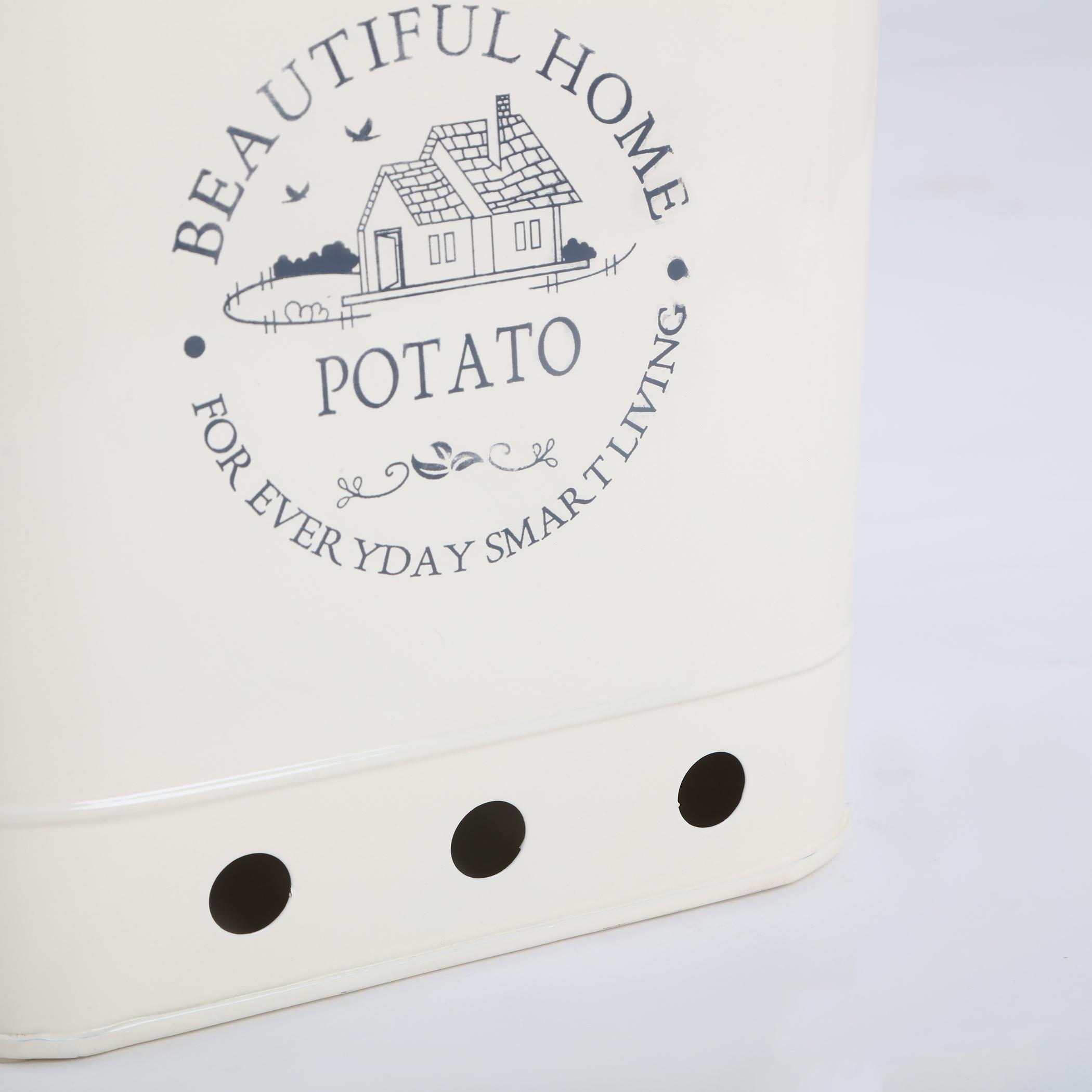 Mendo Metal Potato Canister in Beige