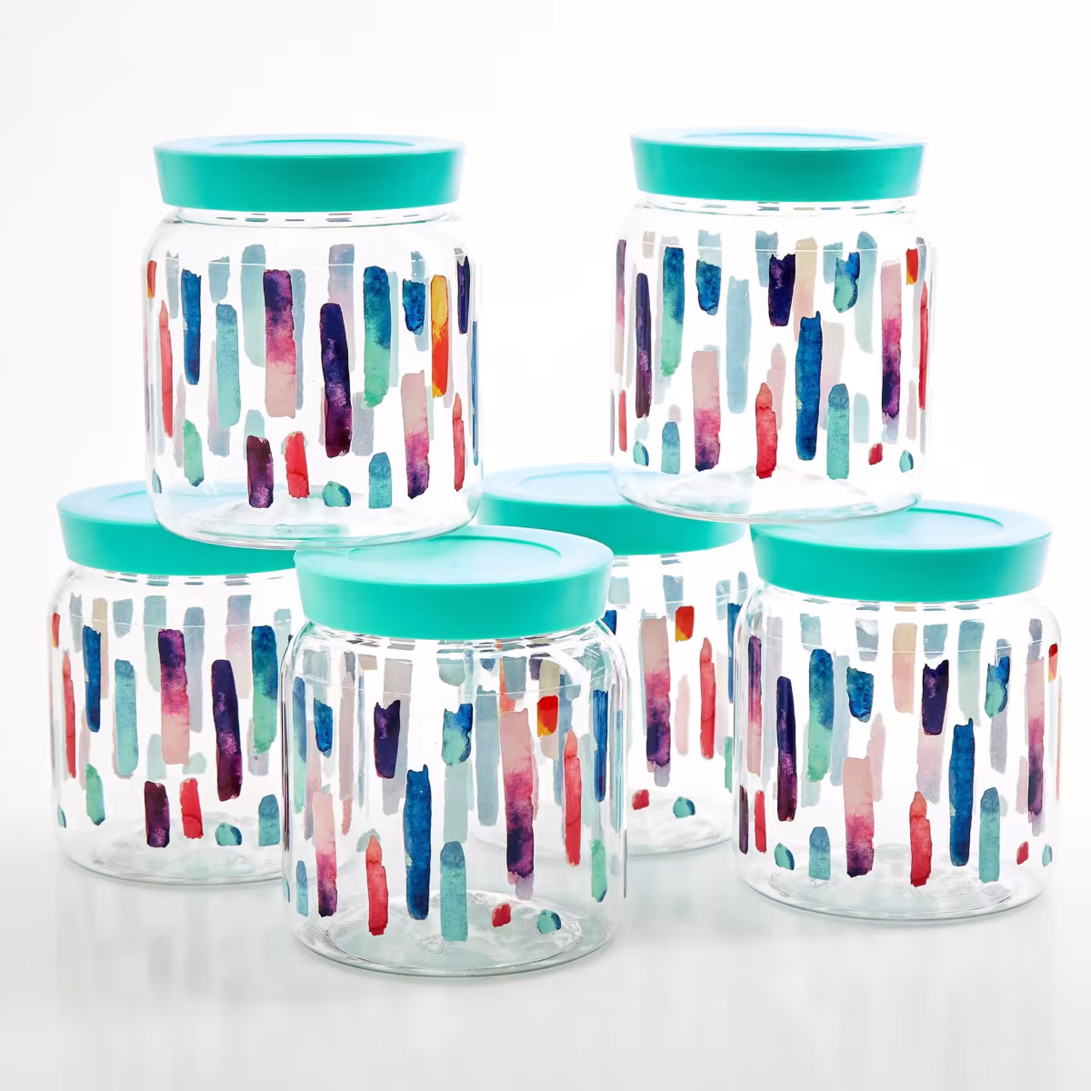 Corsica Set of 6 Storage Jars - 900ml in Teal