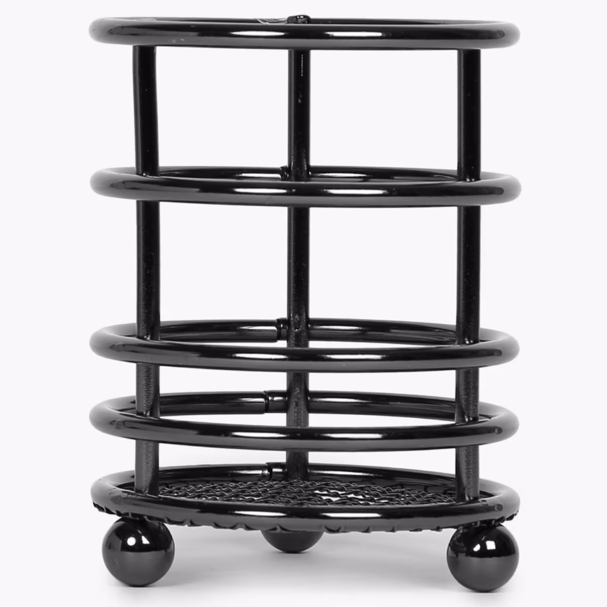 Gravel Solid Utensil Holder - Stainless Steel -  Utensil Holder - 9.5 cm x 9.5 cm x 12.5 cm - Black in Black