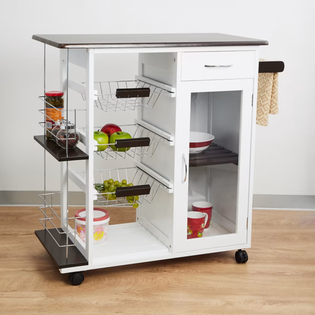 Tranzit 3-Tier Kitchen Trolley in White