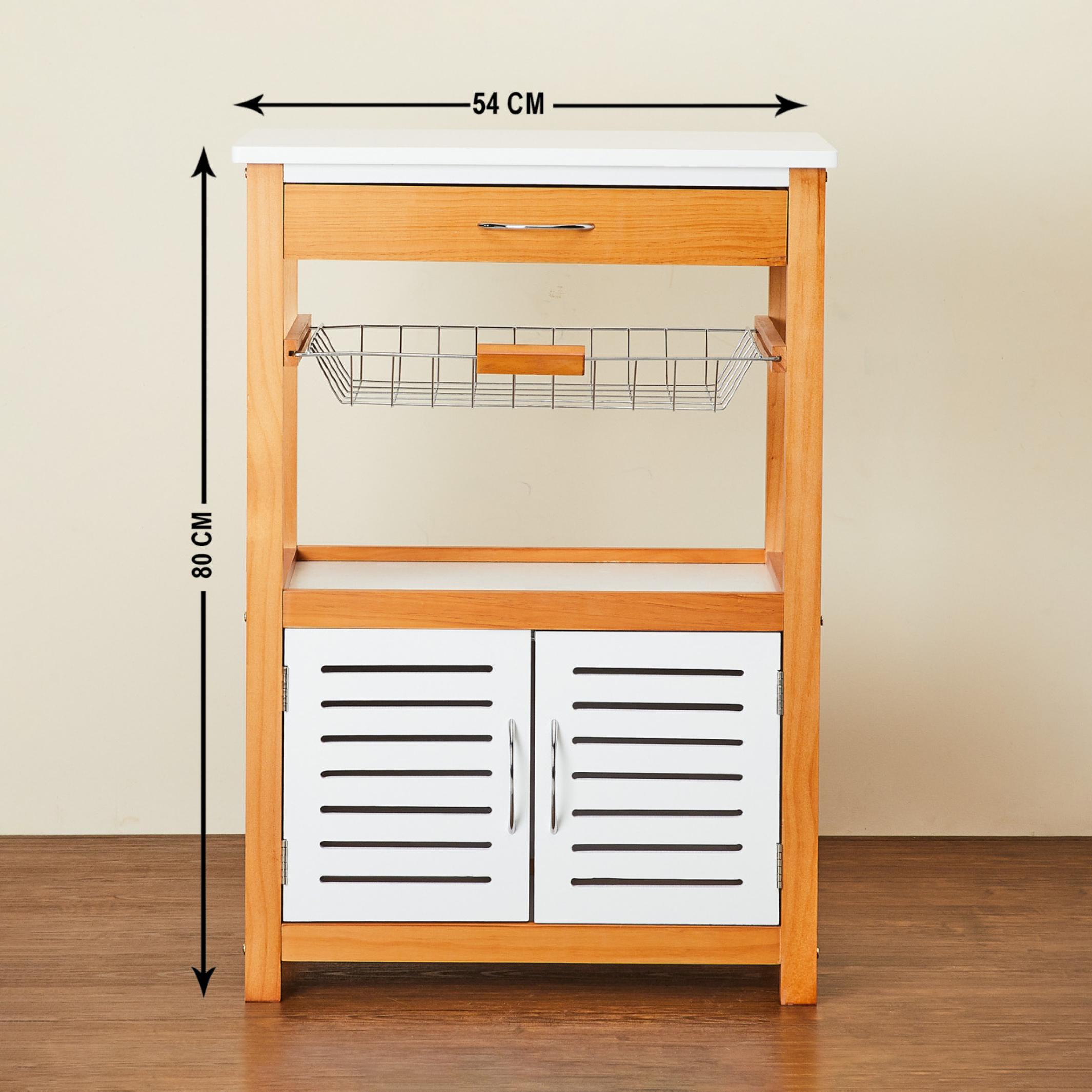 Tranzit Wooden Storage Kitchen Trolley in Brown