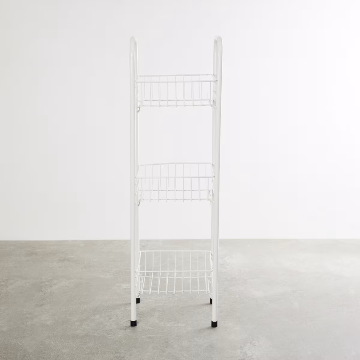 Trenton Solid  Three Tier Kitchen Basket - Metal - Kitchen Basket 23 cm x 20 cm x 76 cm -Beige in Beige