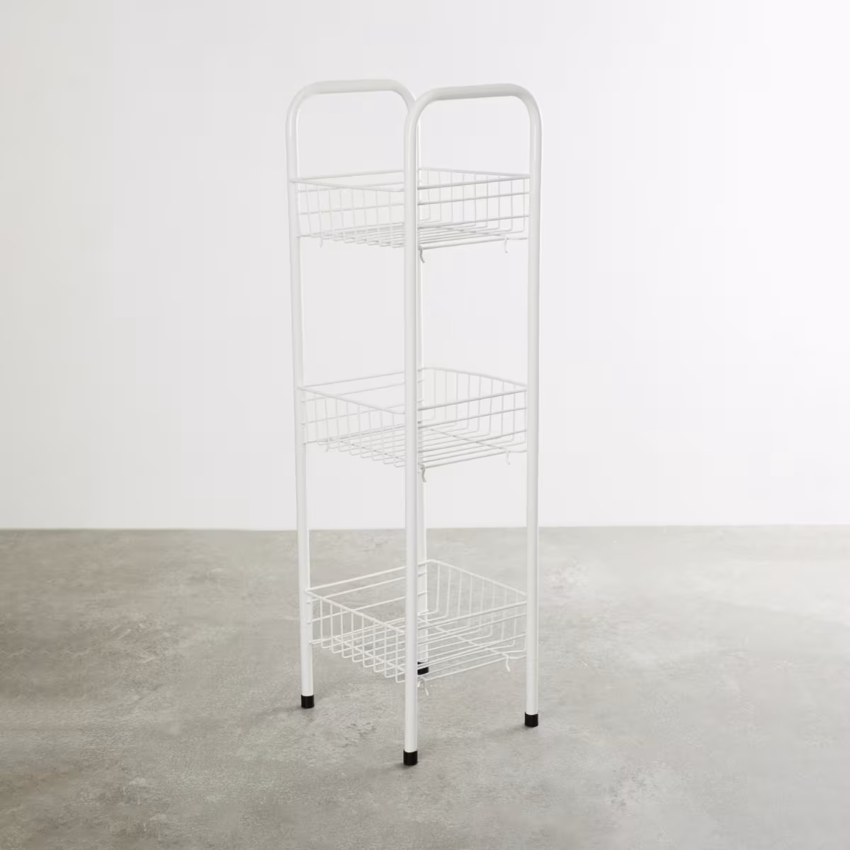 Trenton Solid  Three Tier Kitchen Basket - Metal - Kitchen Basket 23 cm x 20 cm x 76 cm -Beige in Beige
