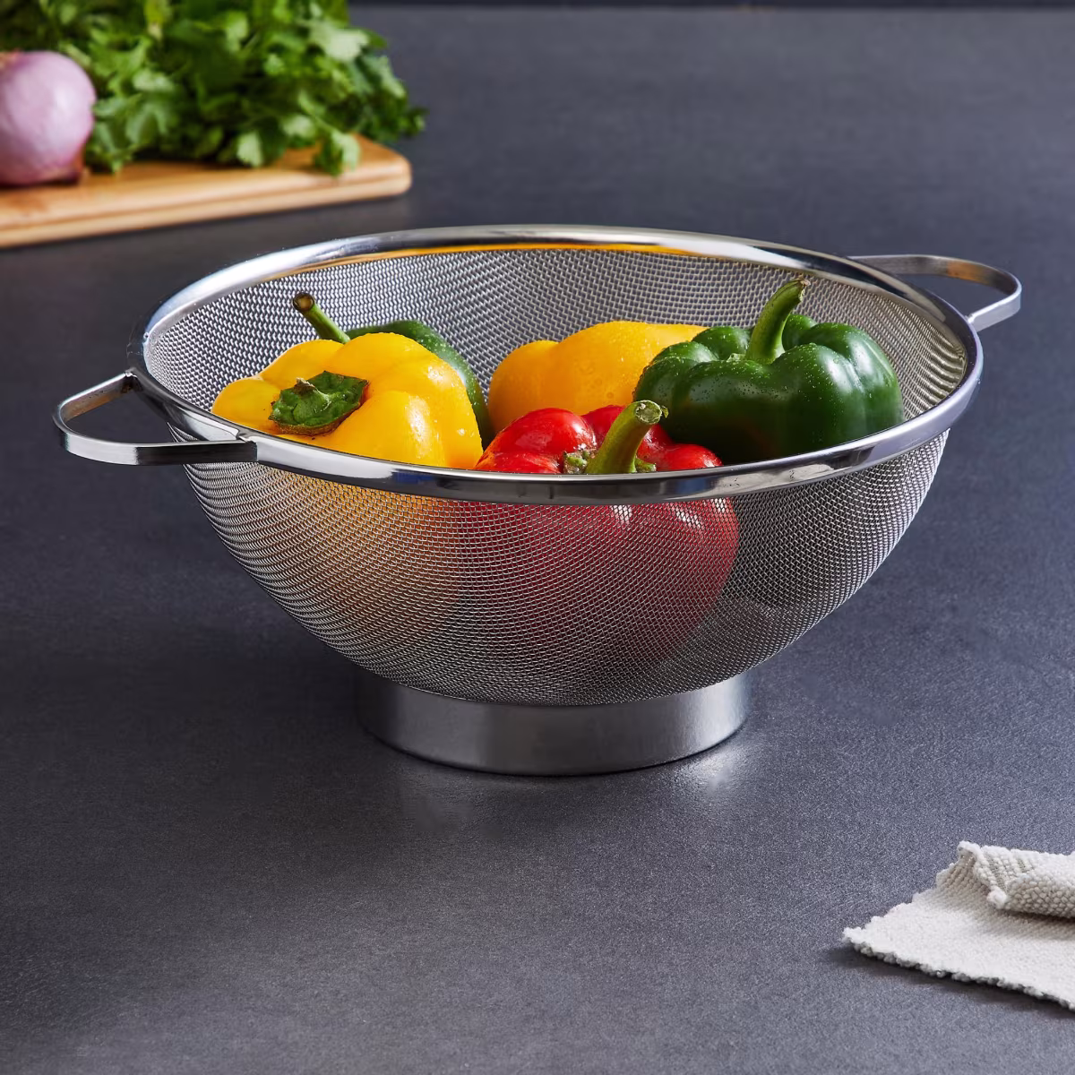 Ferrit Stainless Steel Colander Basket in Silver