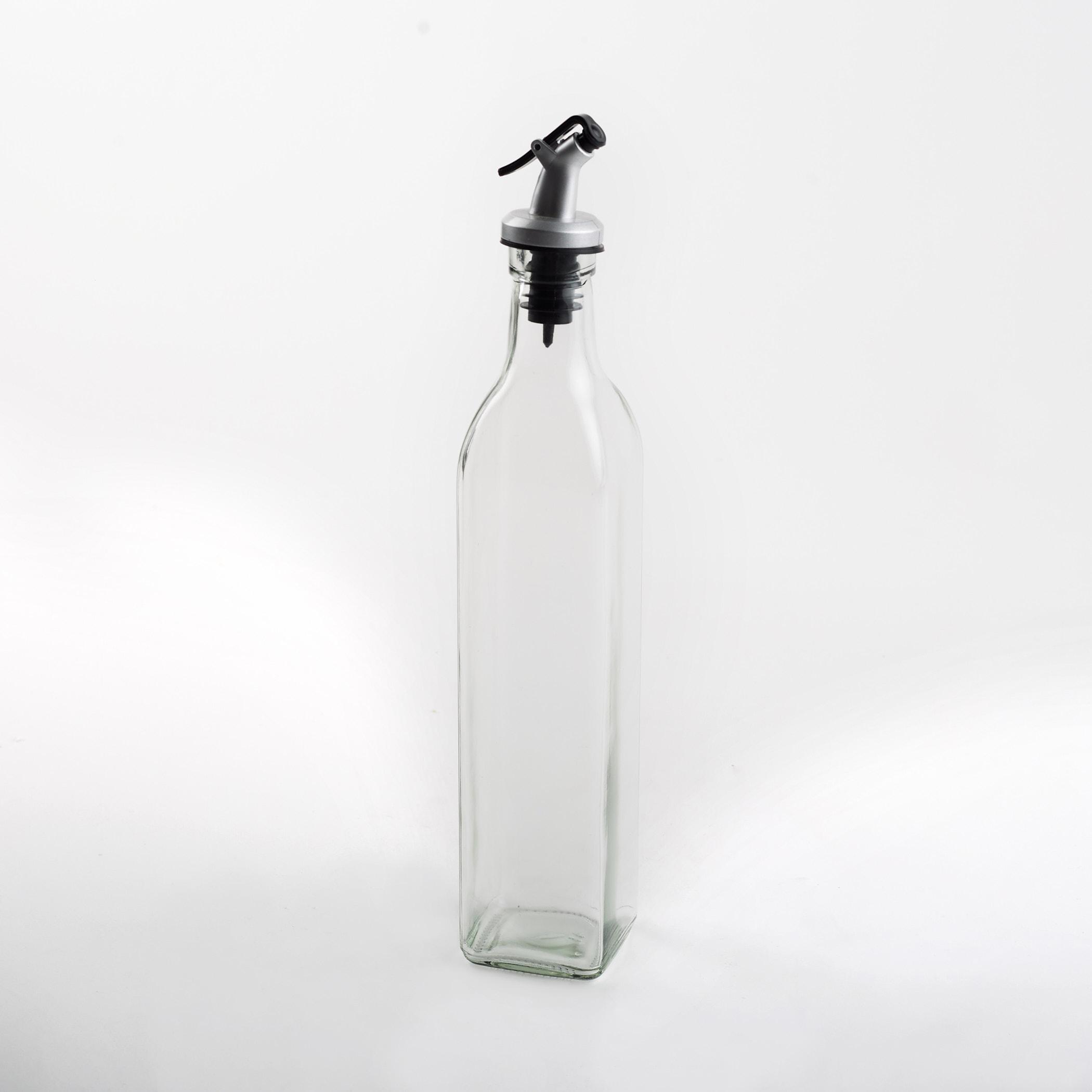 Pacific Blithe Set of 2 Glass Oil Bottles with Stand - 500ml in Transparent