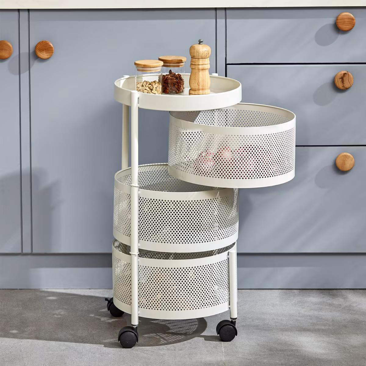 Corsica Tranzit 3-Tier Trolley - White in Offwhite