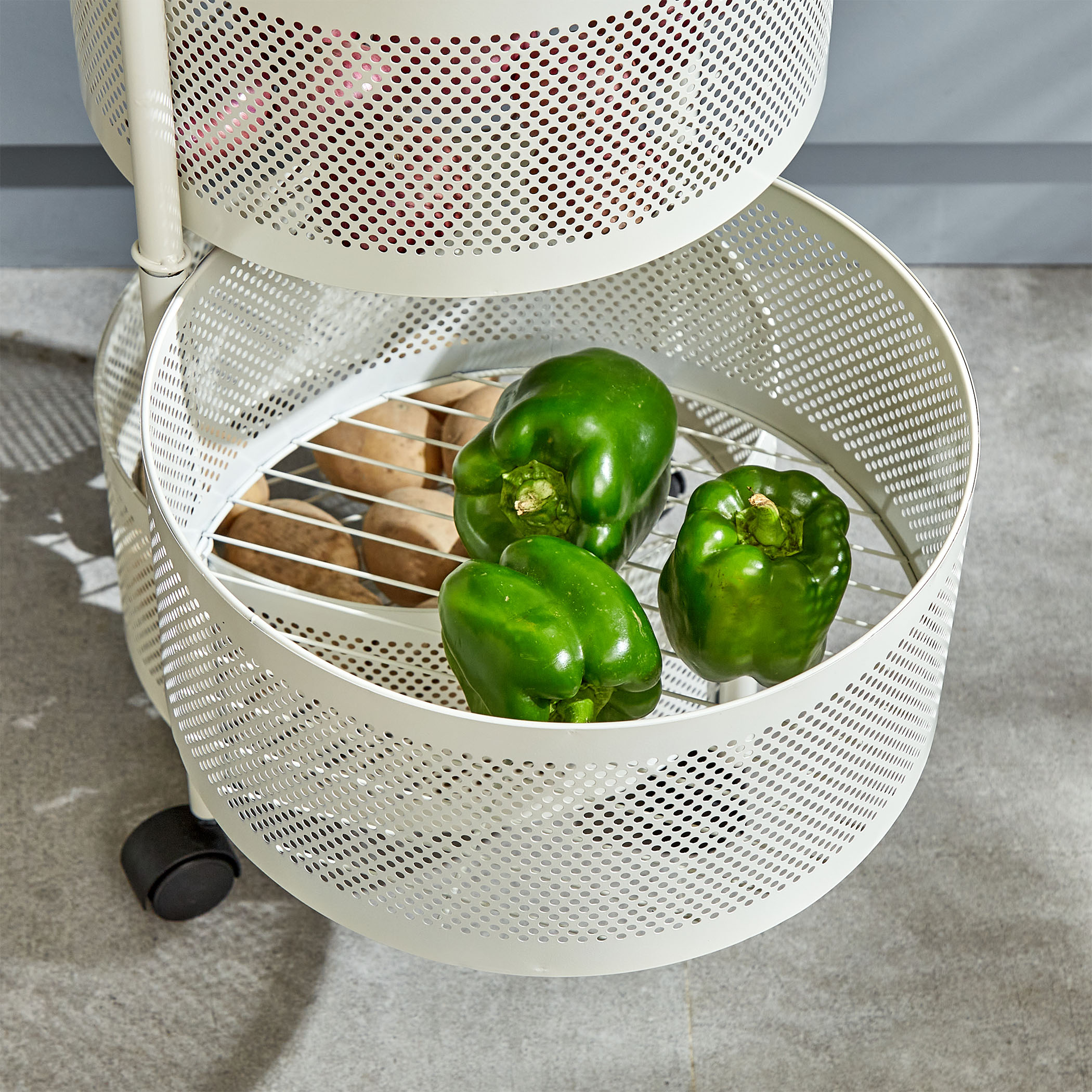 Corsica Tranzit 3-Tier Trolley - White in Offwhite