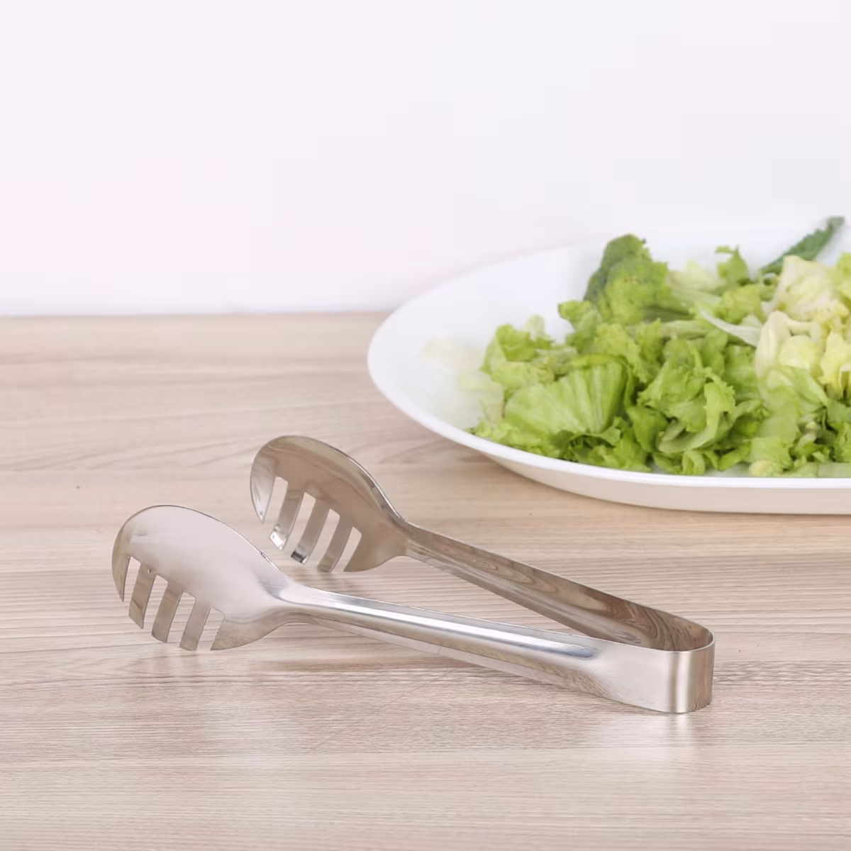 Ferrit Stainless Steel Spaghetti Tongs in Silver
