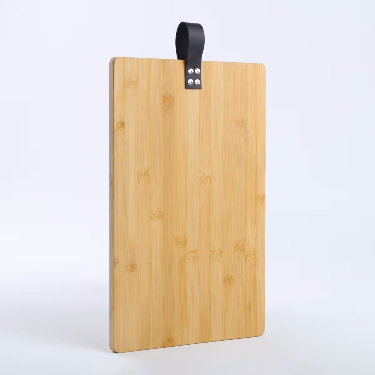 Chef Special Bamboo Chopping Board  with Leather Handle in Brown