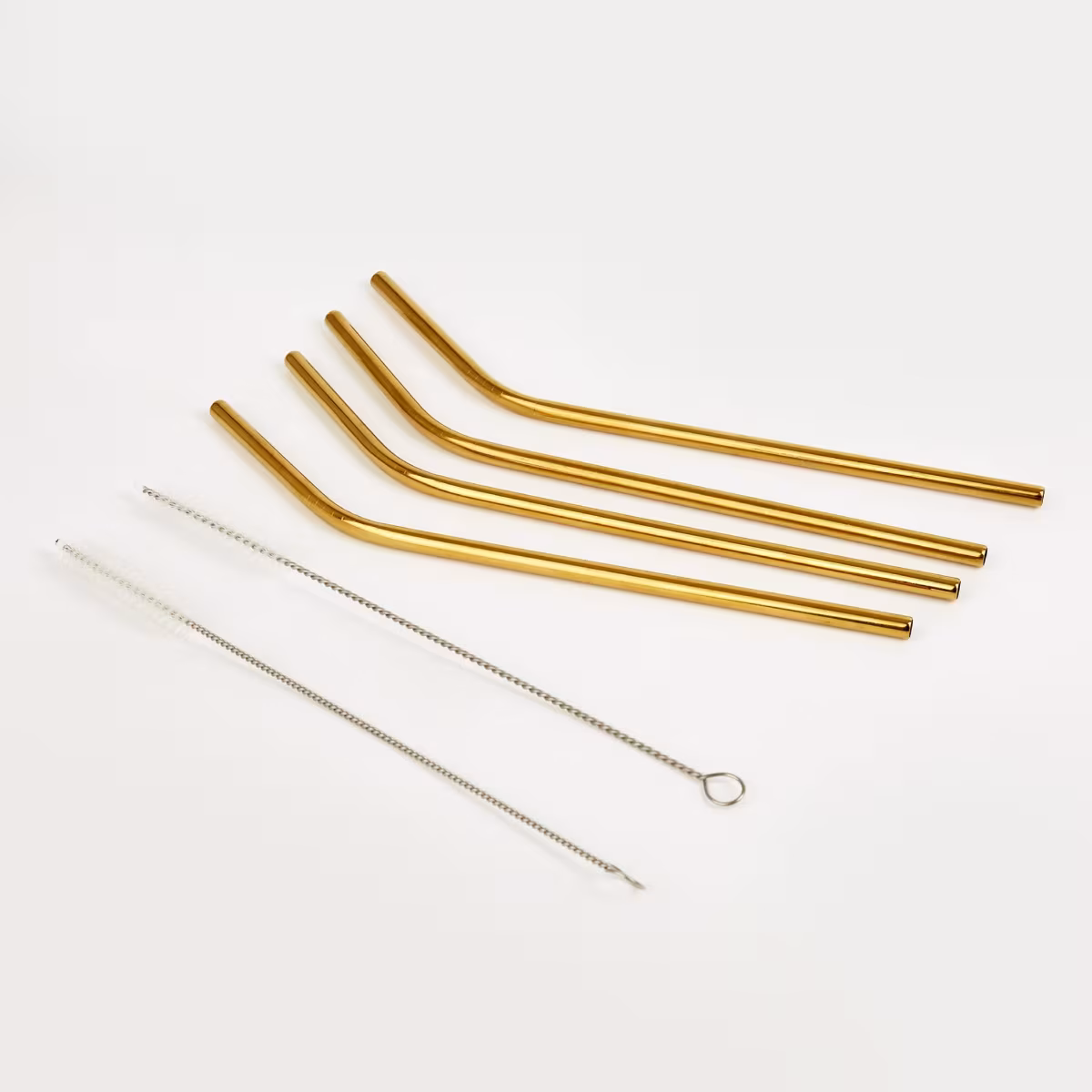 Wexford Oregon 6Pcs Stainless Steel Straw Set in Gold