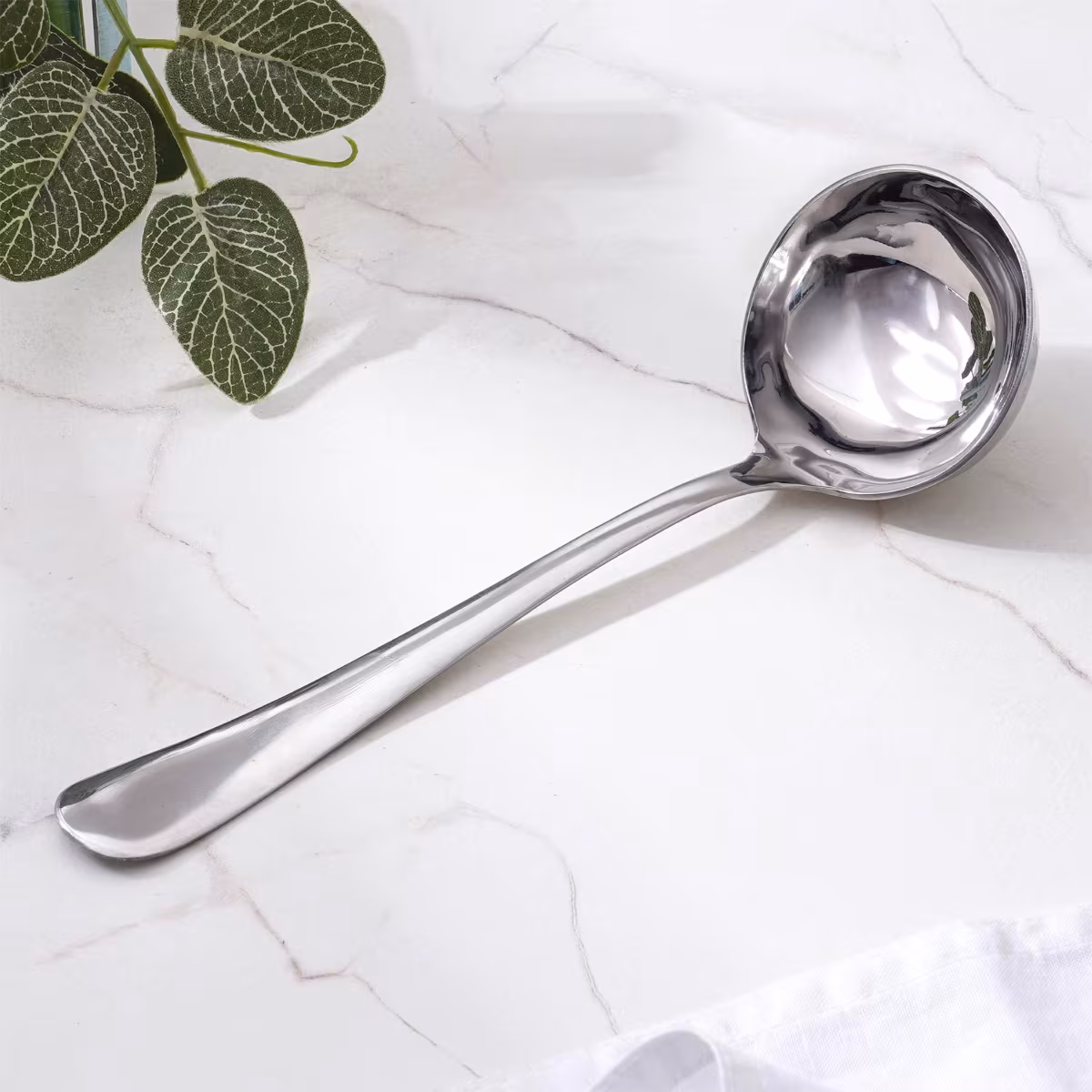 Glister Rosemary Stainless Steel Gravy Ladle in Silver