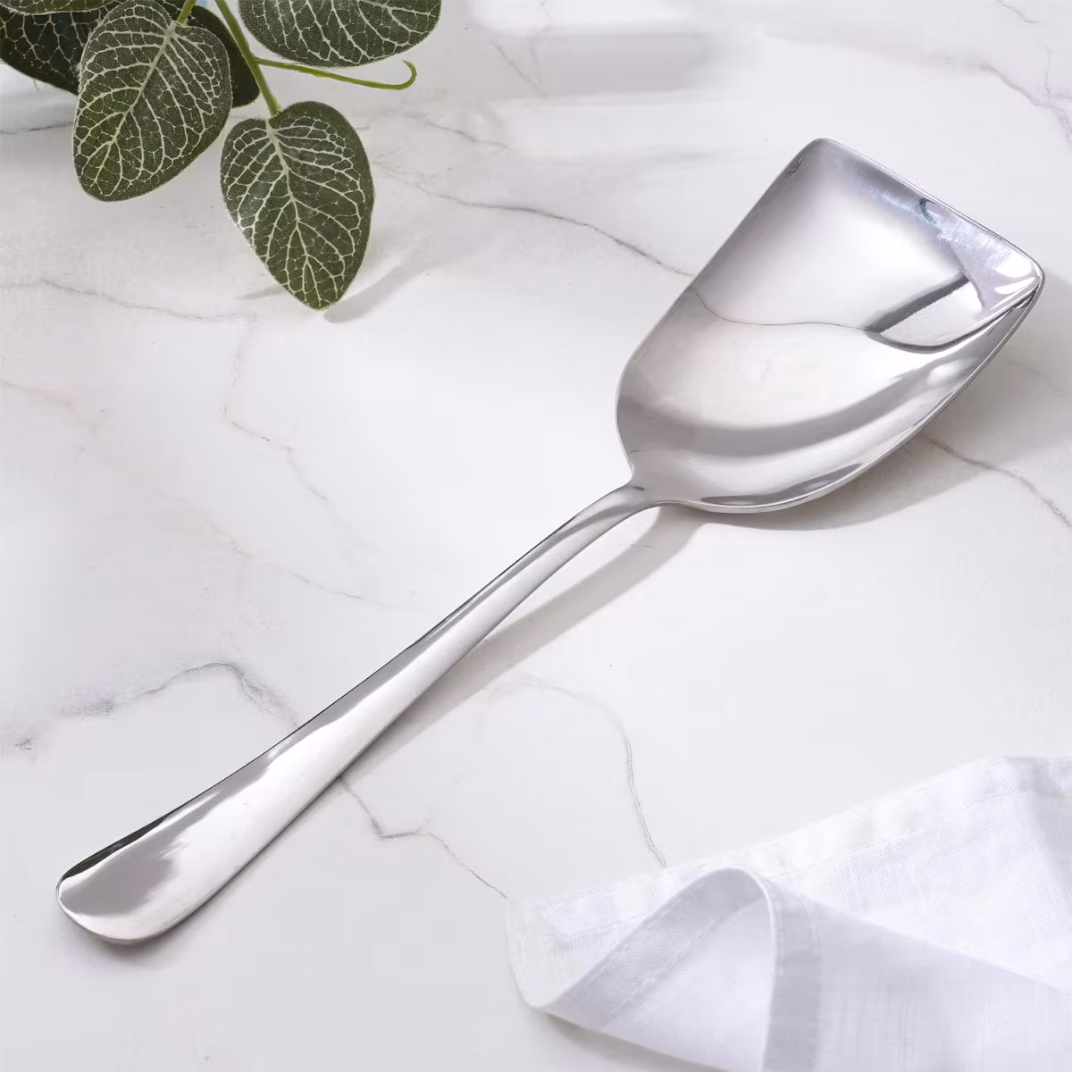 Glister Rosemary Stainless Steel Rice Spoon in Silver