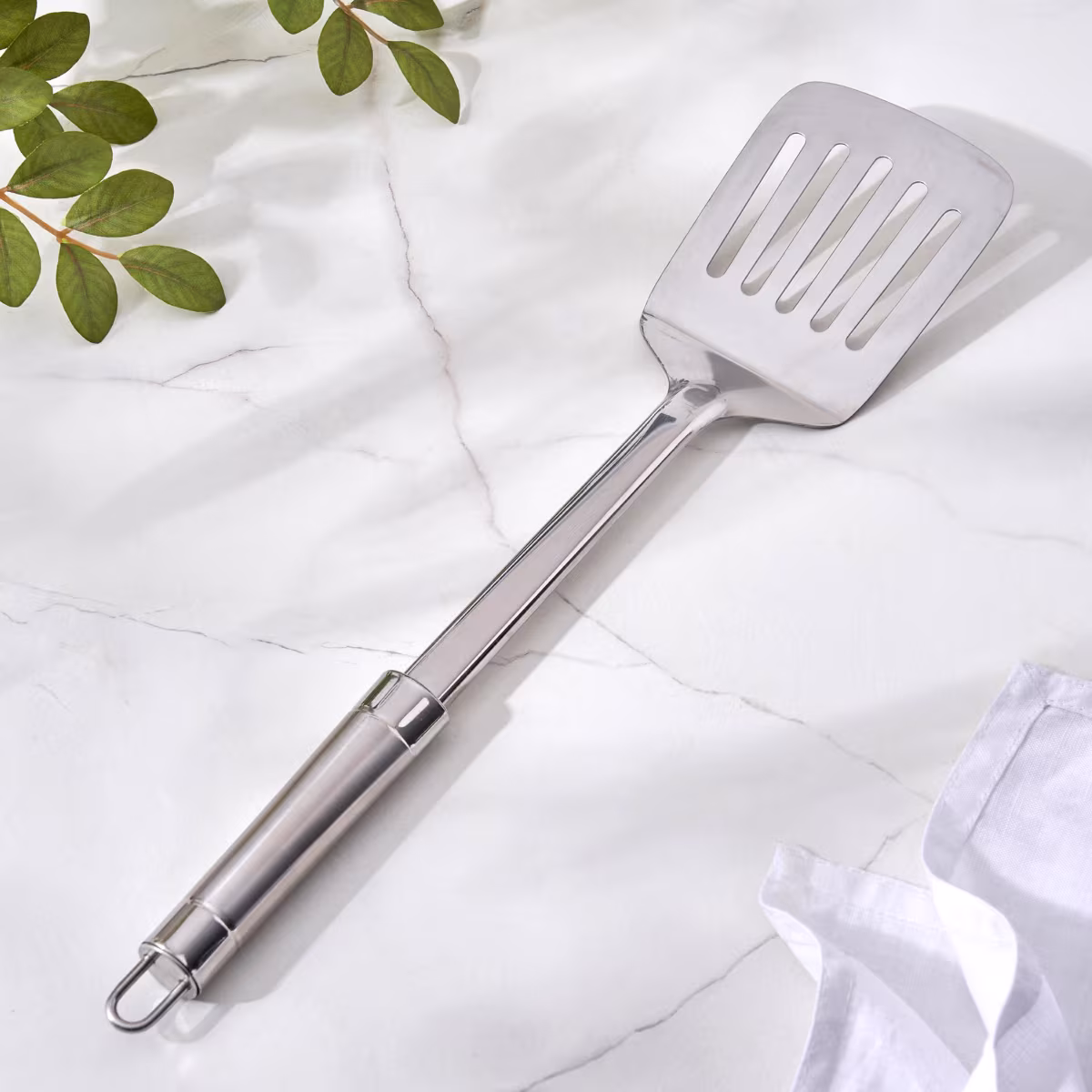 Ferrit Celik Stainless Steel Slotted Turner in Silver