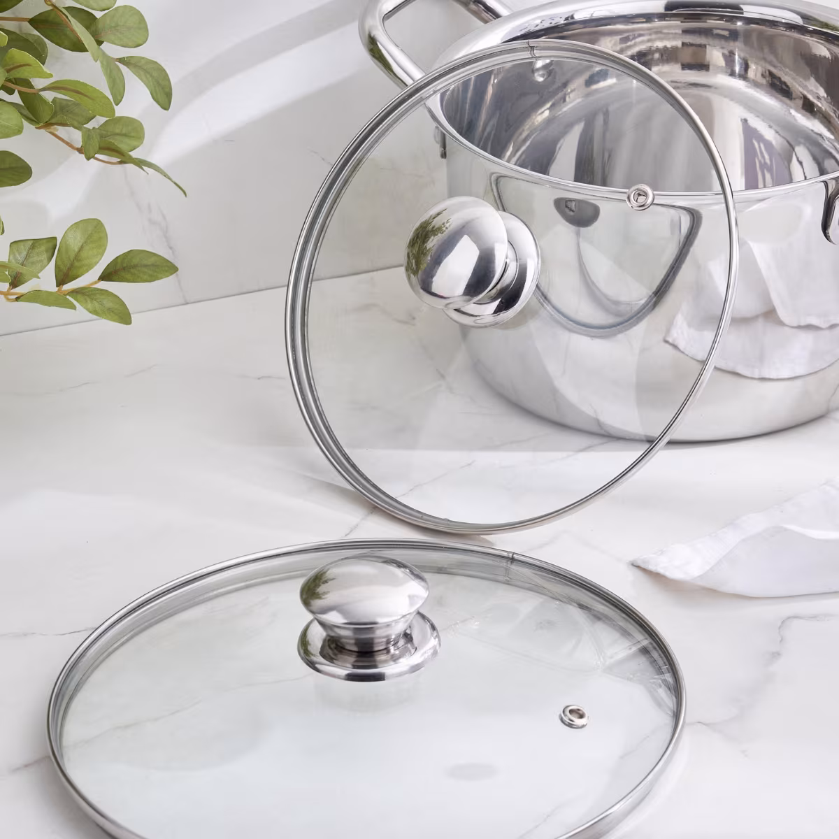 Adalyn Grit Glass Lid - 20.5cm in Transparent