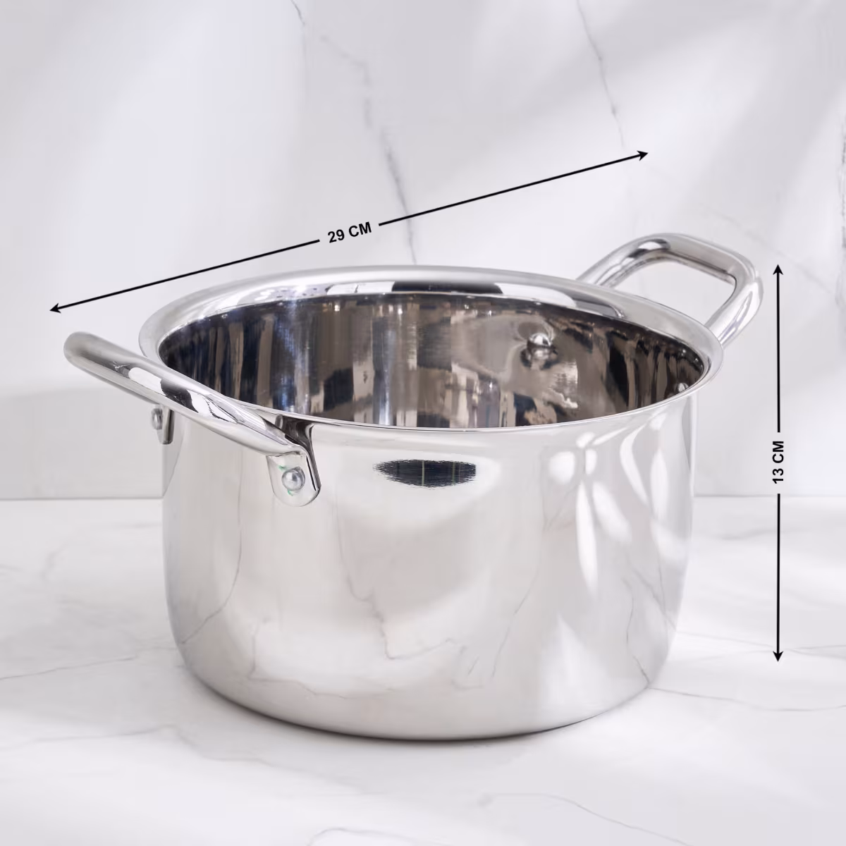 Adalyn Grit Stainless Steel Induction Compatible Casserole - 3.5L in Silver