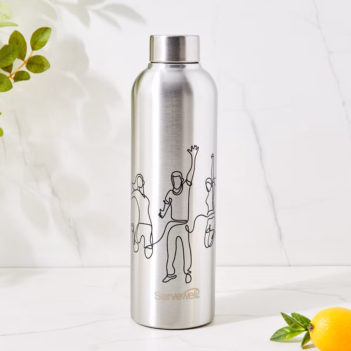 Infinity Osaka Set of 2 Stainless Steel Water Bottles - 900ml in Silver