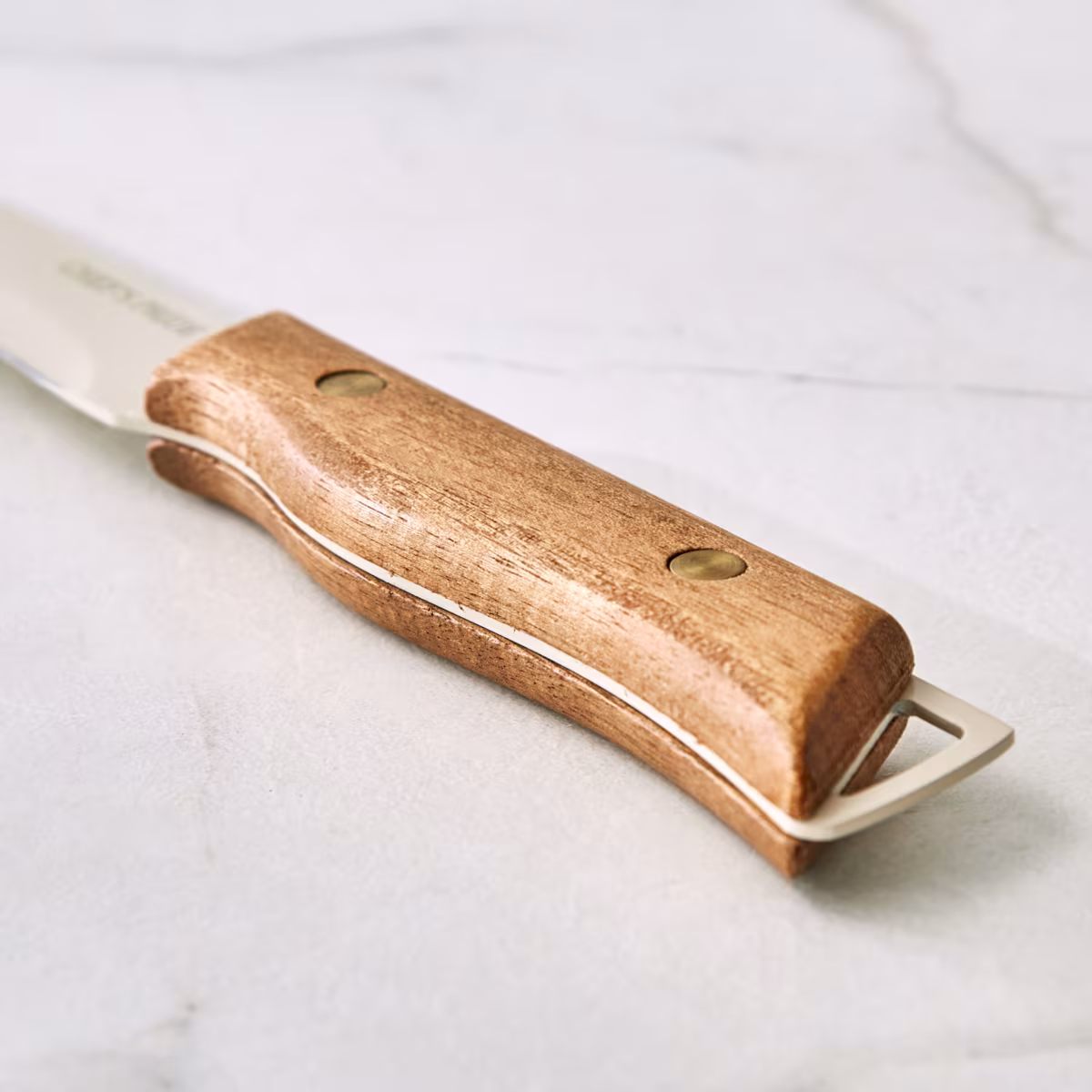 Chefs Pride Hampton Stainless Steel Utility Knife with Acacia Wood Handle in Brown