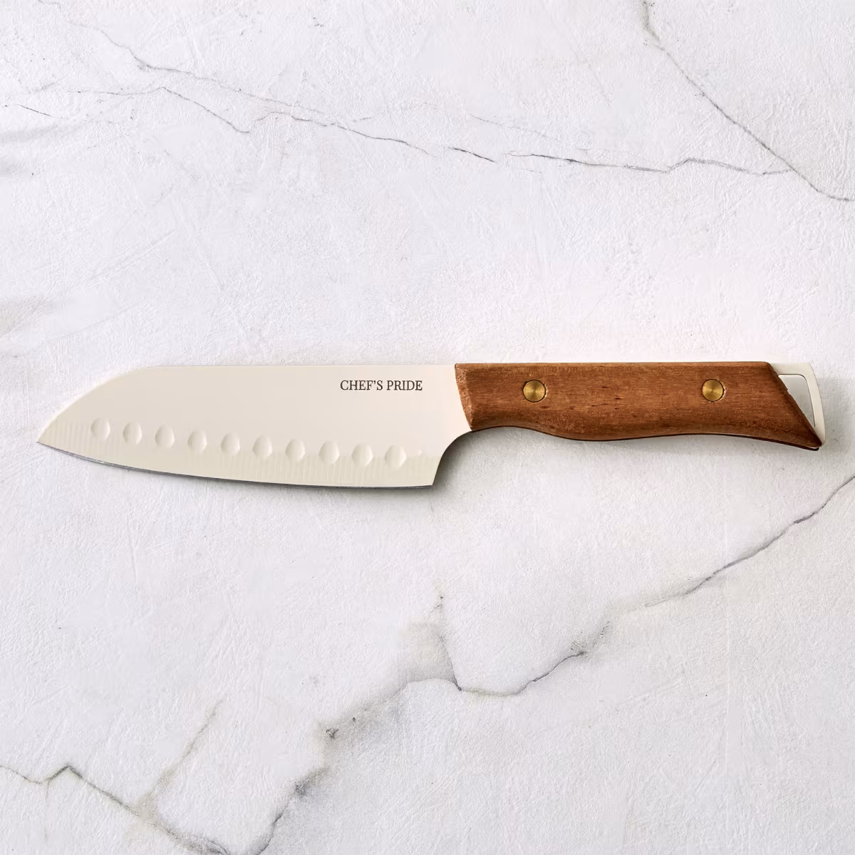 Chefs Pride Hampton Stainless Steel Santoku Knife in Brown